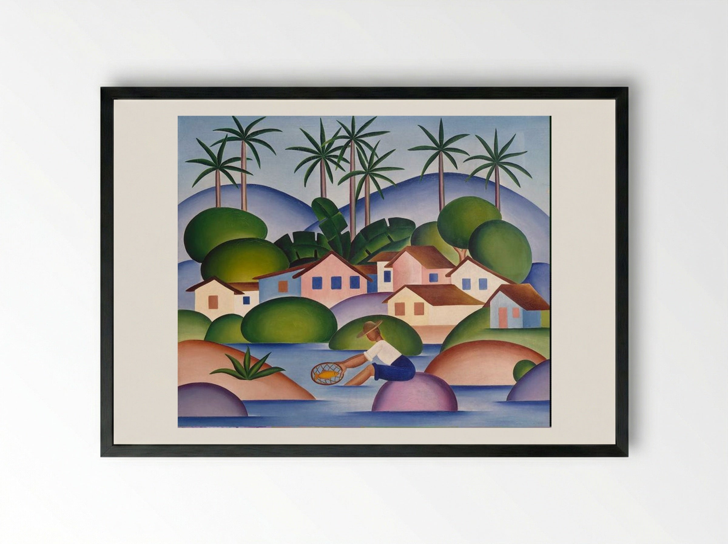 An Angler - Tarsila do Amaral - Framed Print Black