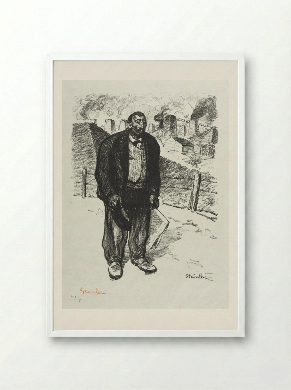 L'Honnête ouvrier - Théophile Alexandre Steinlen - Framed Print White