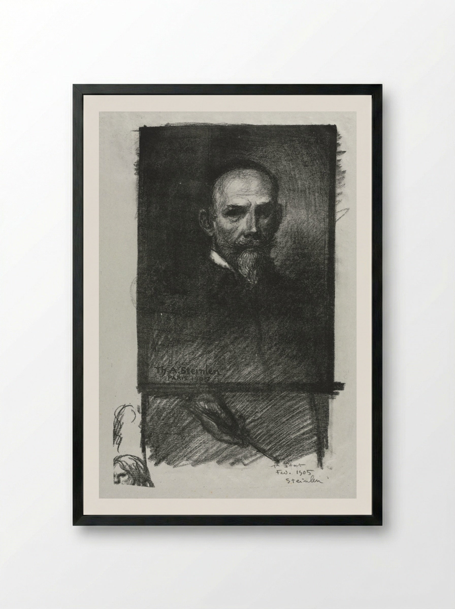 Self-Portrait - Théophile Alexandre Steinlen - Framed Print Black