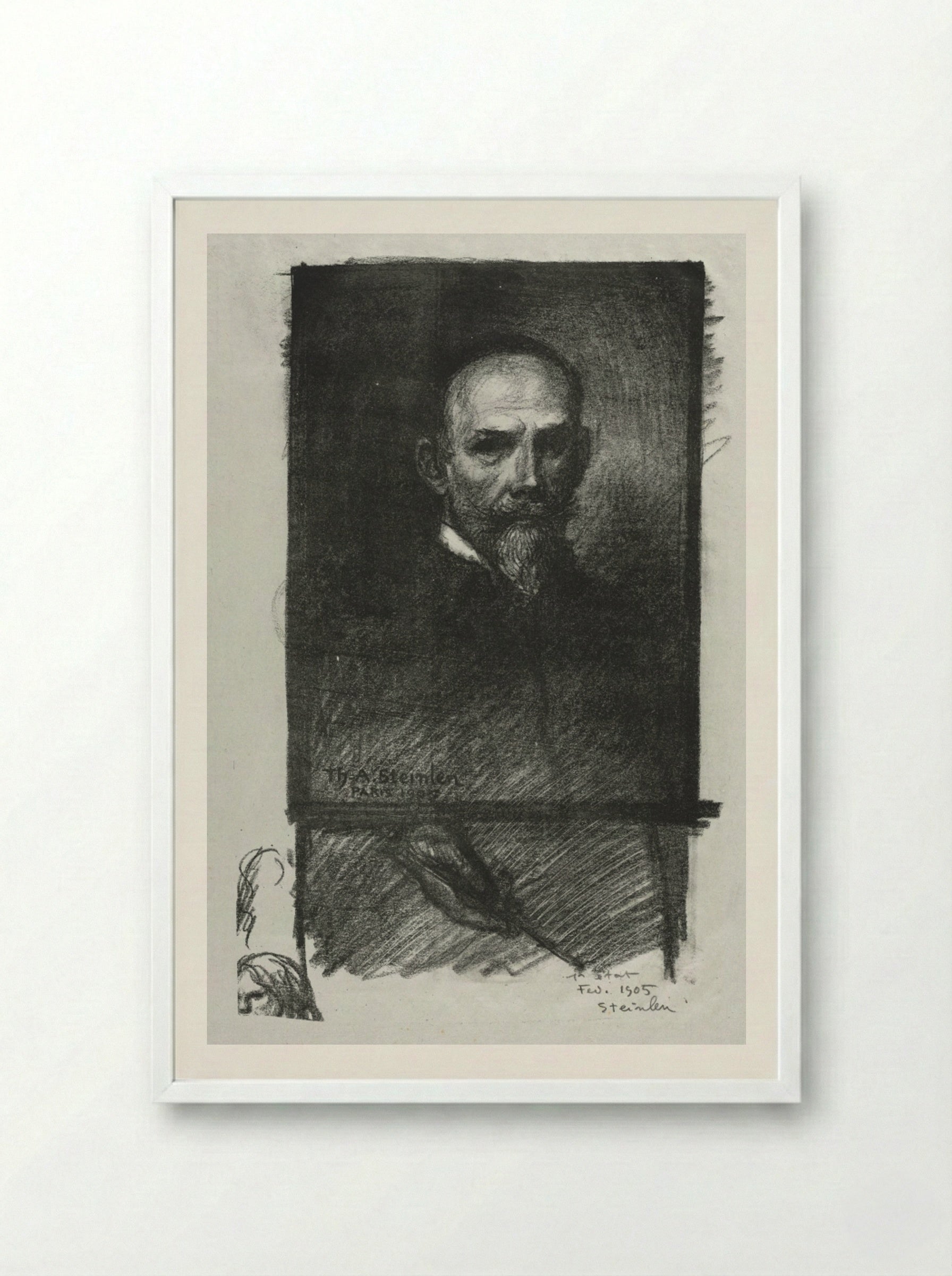 Self-Portrait - Théophile Alexandre Steinlen - Framed Print White
