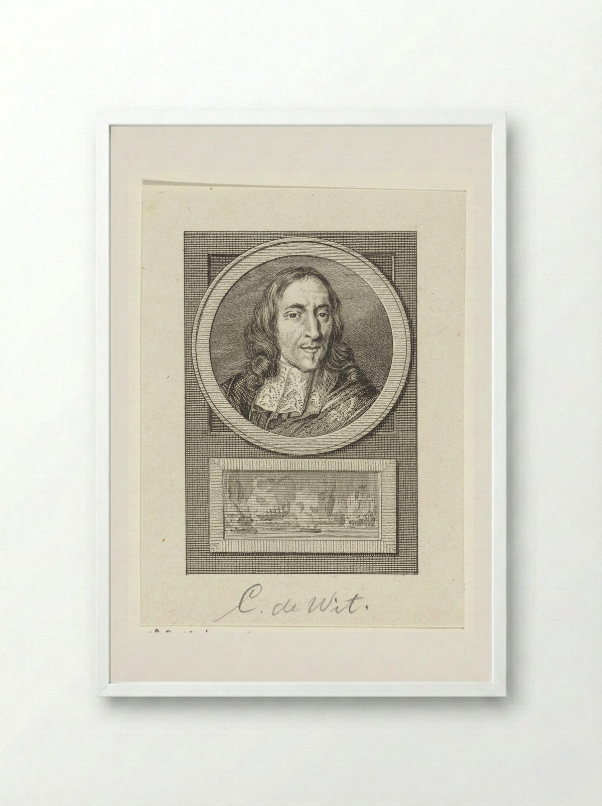 Portret van Cornelis de Witt - Reinier Vinkeles - Framed Print White