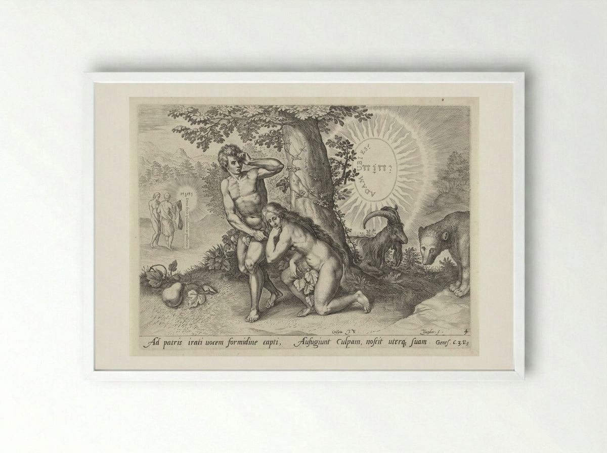 Zondeval (The Fall of Man) - Claes Jansz. Visscher (II) - Framed Print White