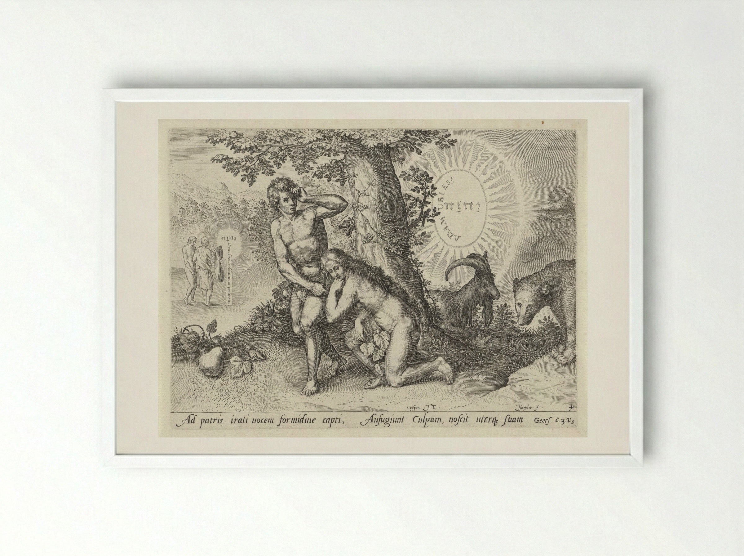 Zondeval (The Fall of Man) - Claes Jansz. Visscher (II) - Framed Print White