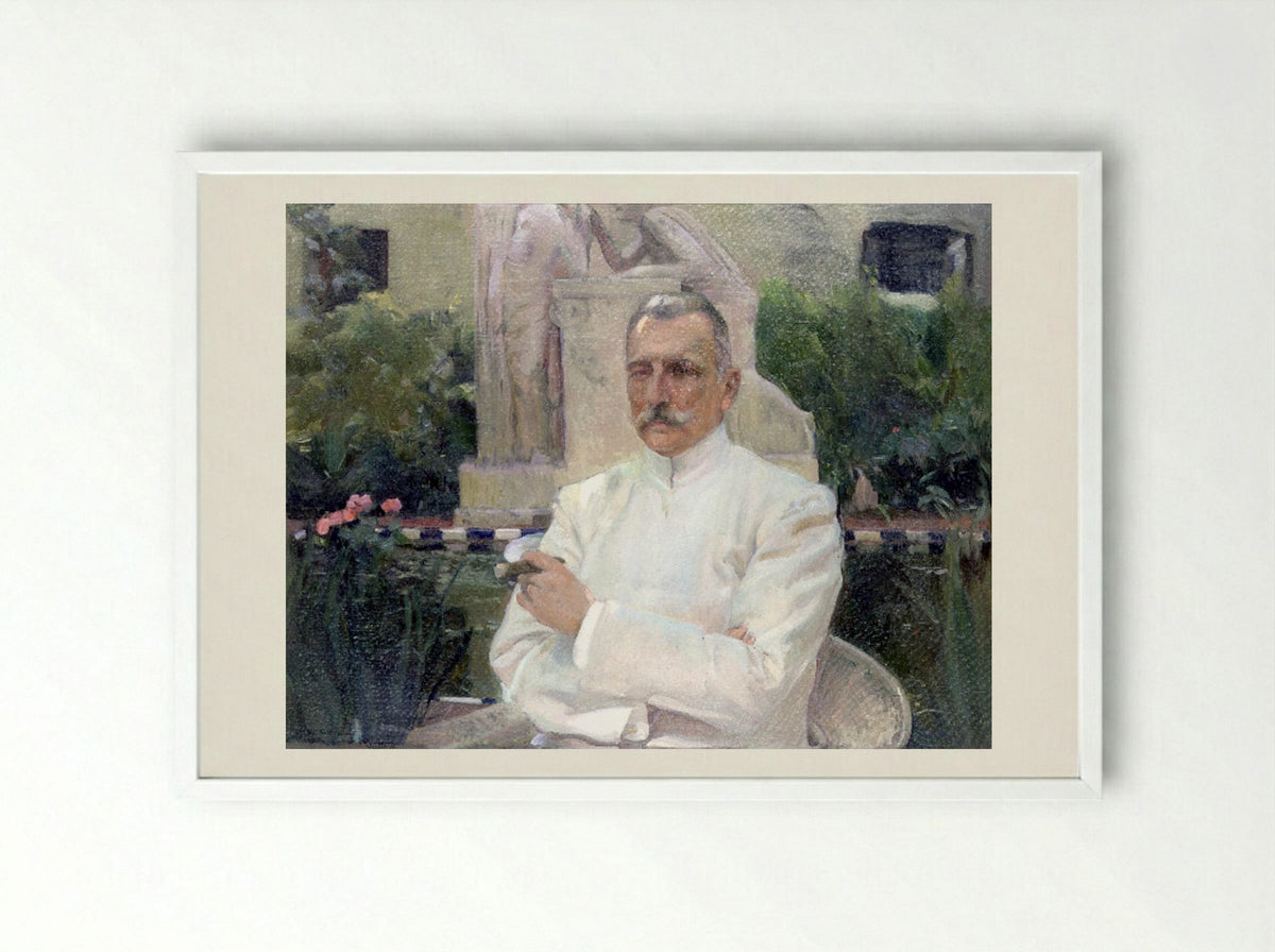 Portrait of D. Amalio Gimeno - Joaquín Sorolla - Framed Print White