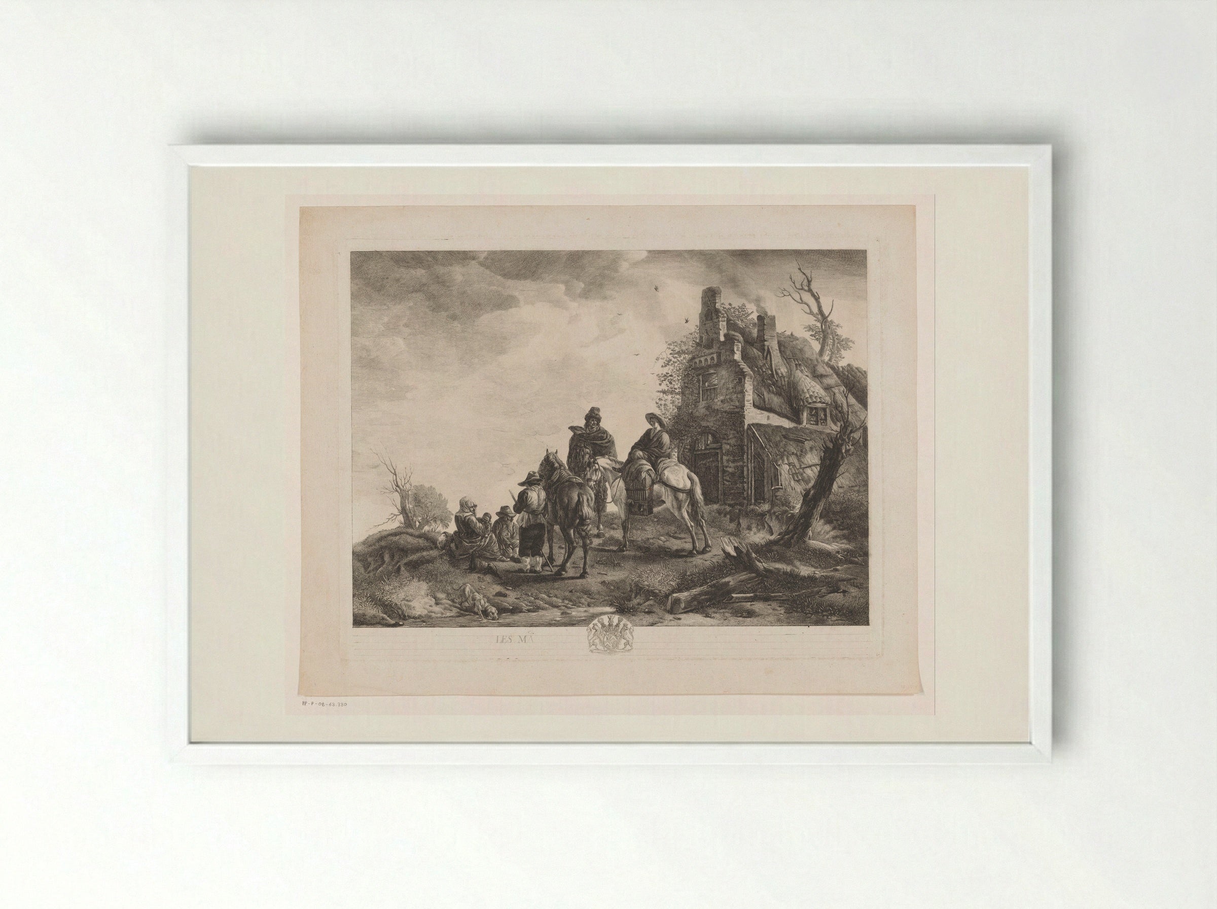 Marskramers voor een huis - Jean Moyreau - Framed Print White