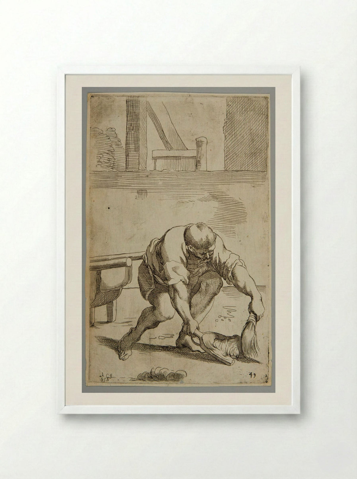 Rubbish Hauler (Plate 49) - Simon Guillain - Framed Print White