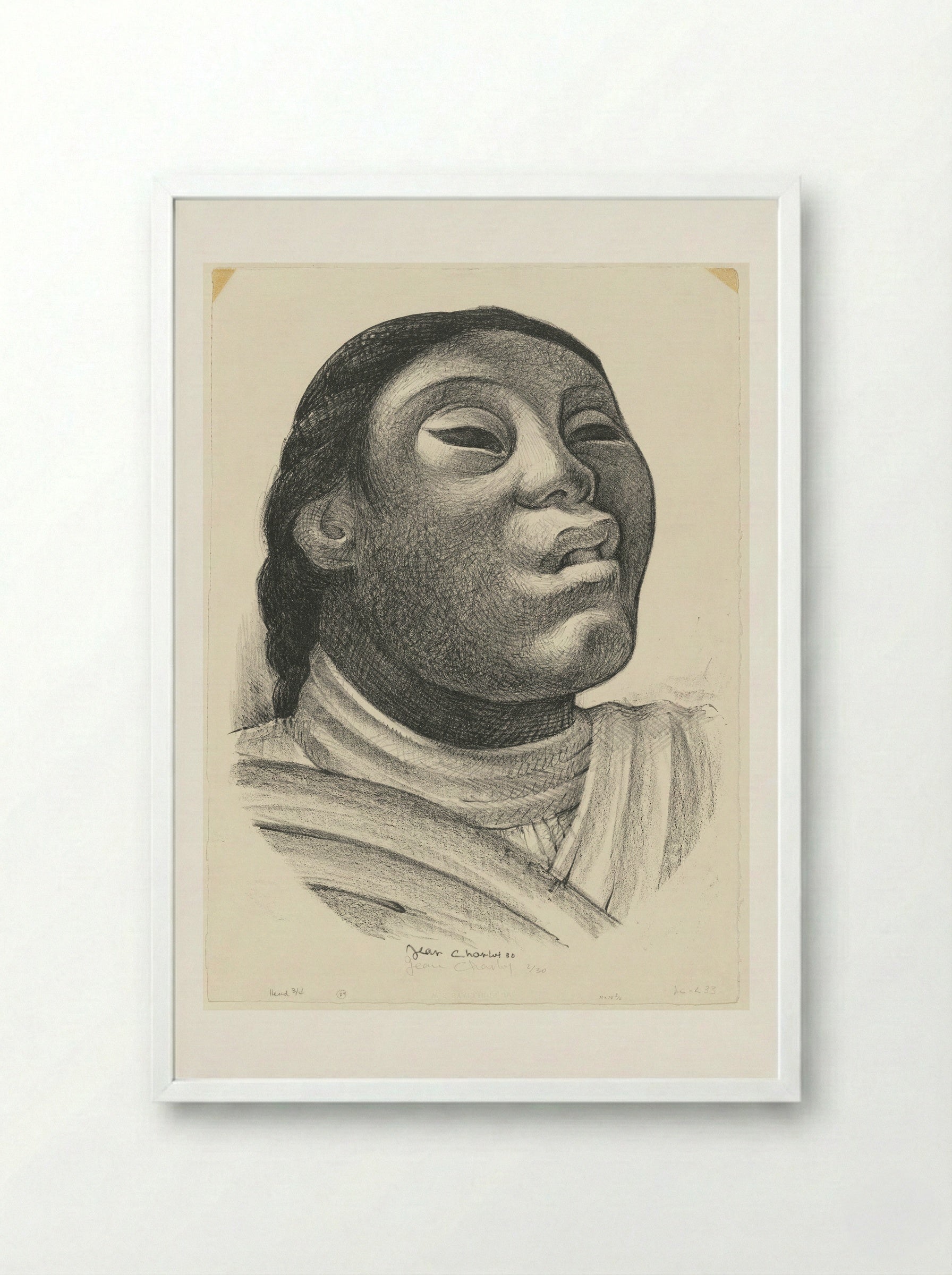 Portrait of a Woman - Jean Charlot - Framed Print White