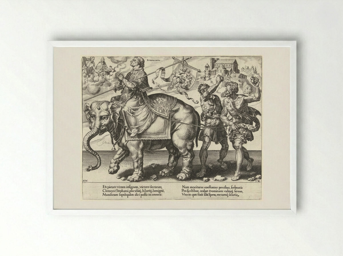 The Triumph of Saint Stephen - Hieronymus Cock - Framed Print White
