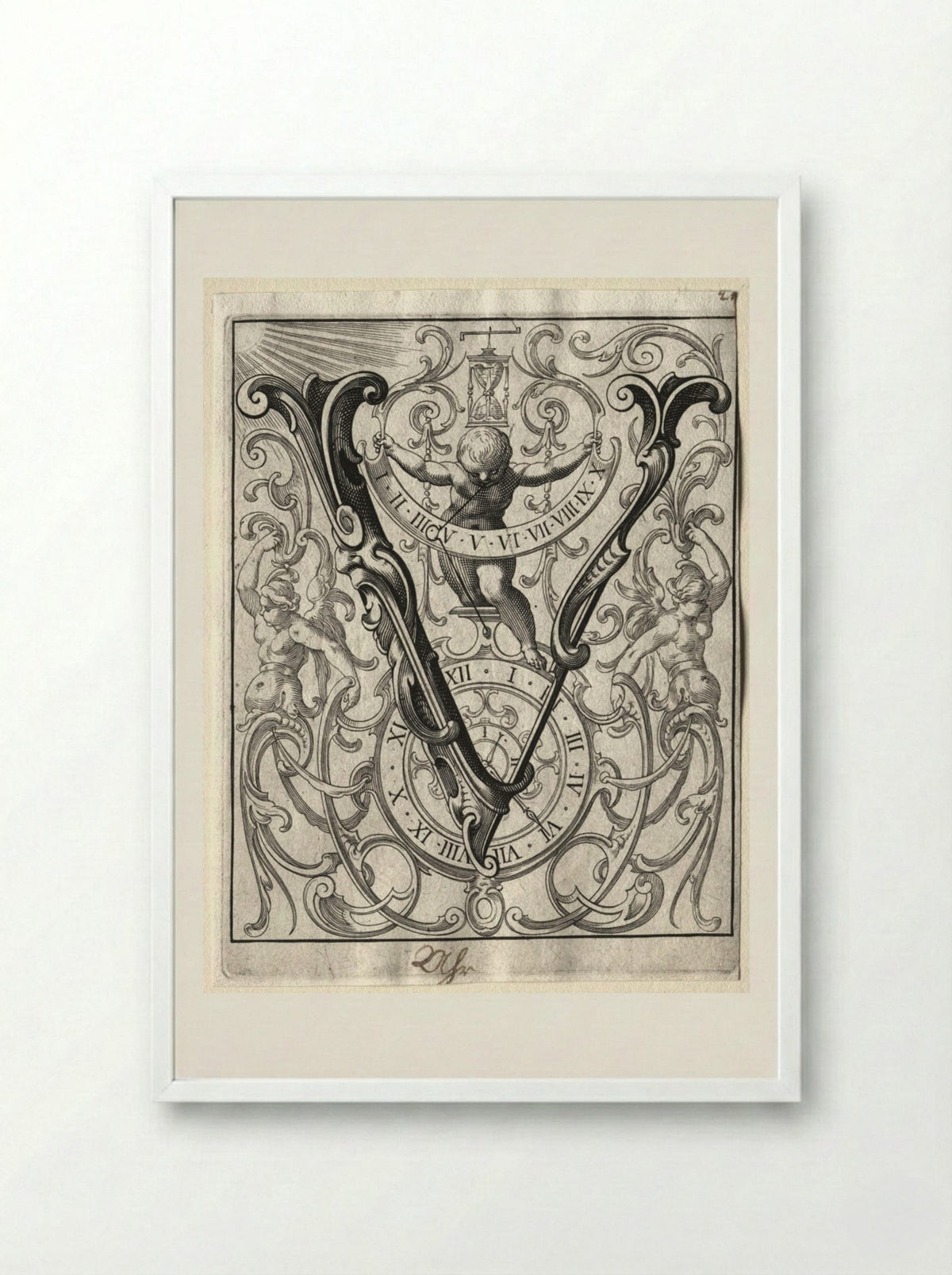 New ABC Booklet: V - Lucas Kilian - Framed Print White