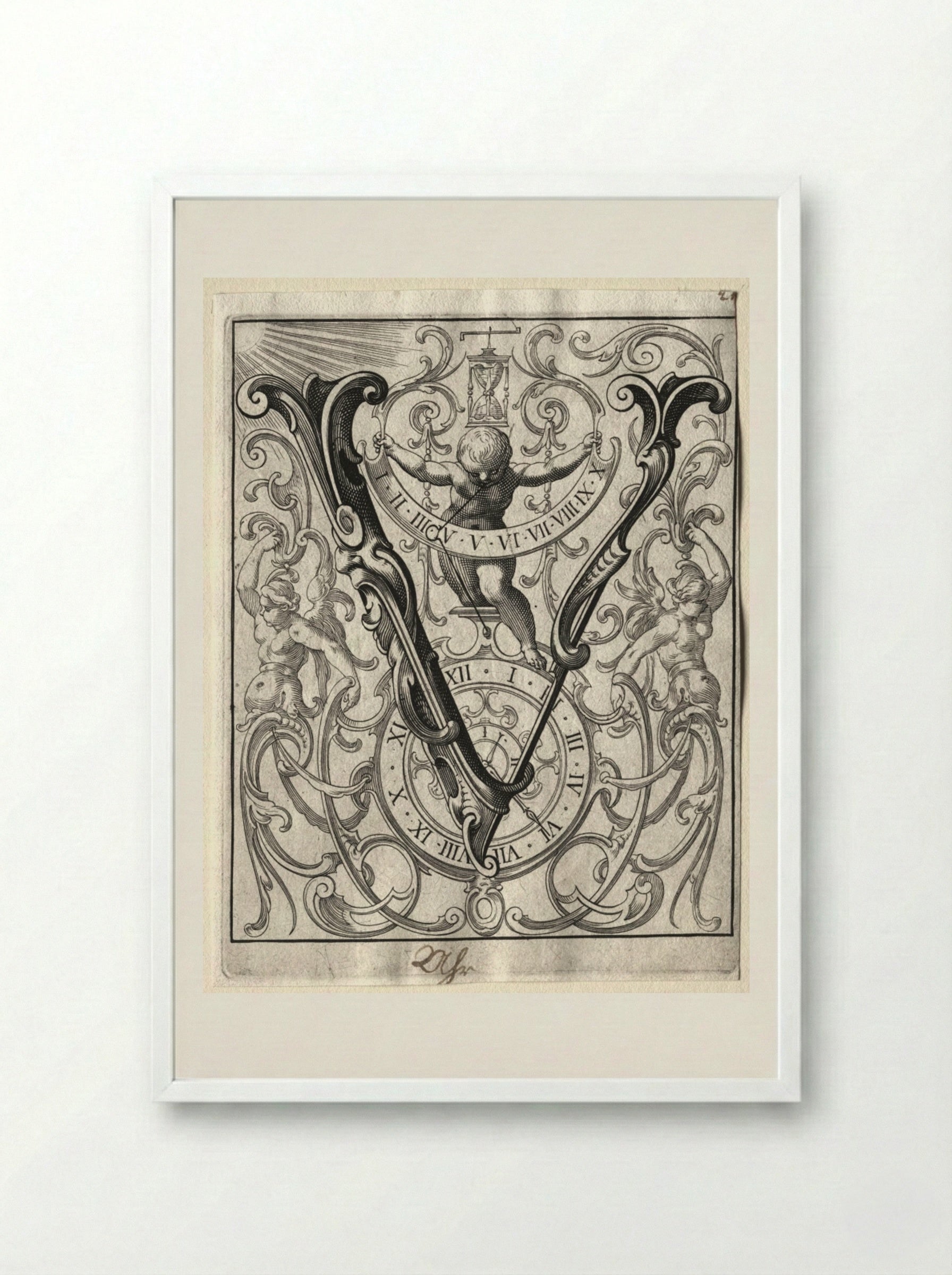 New ABC Booklet: V - Lucas Kilian - Framed Print White