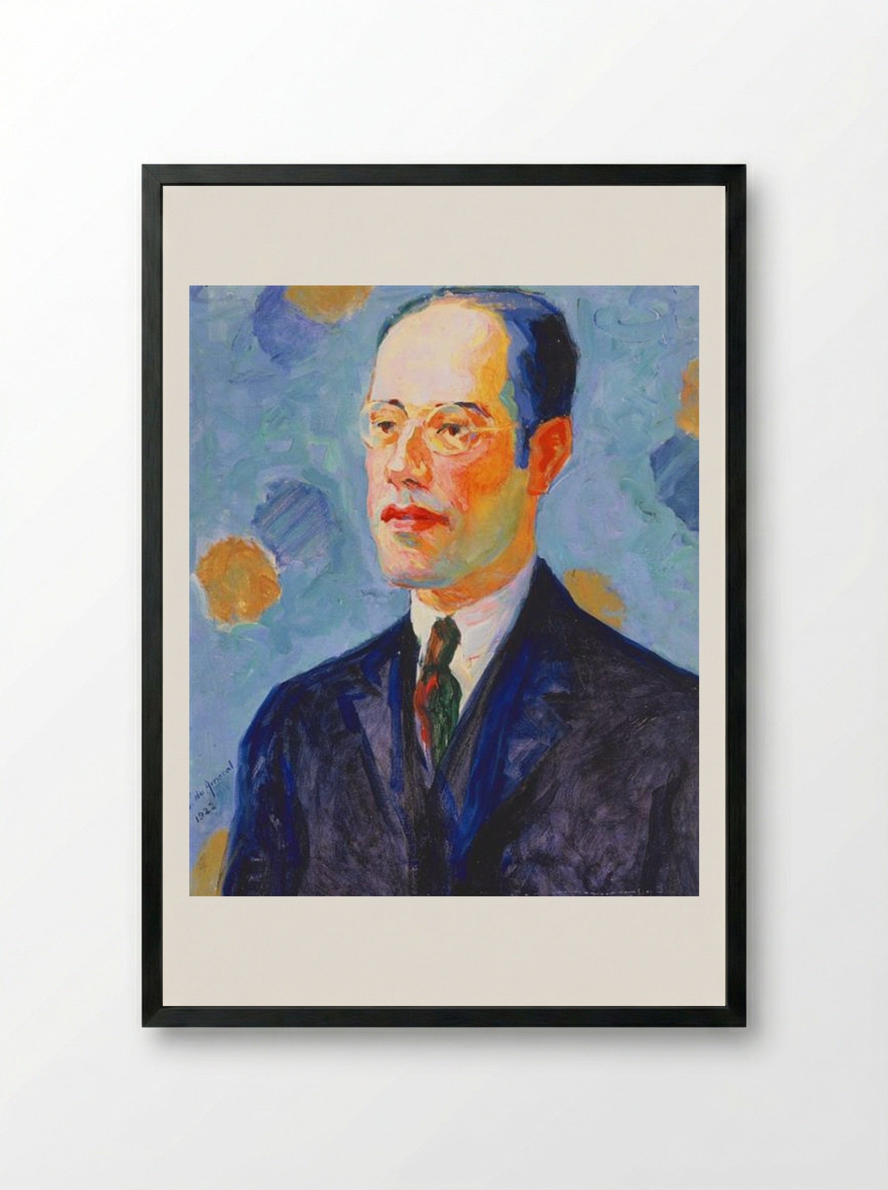 Portrait of Mário de Andrade - Tarsila do Amaral - Framed Print Black