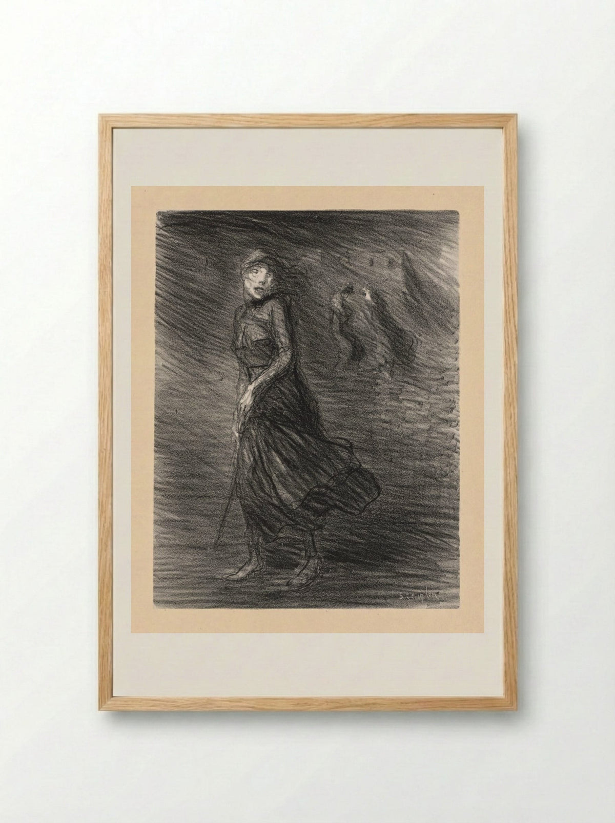 In the Street (Dans la Rue) - Théophile Alexandre Steinlen - Framed Print Wood
