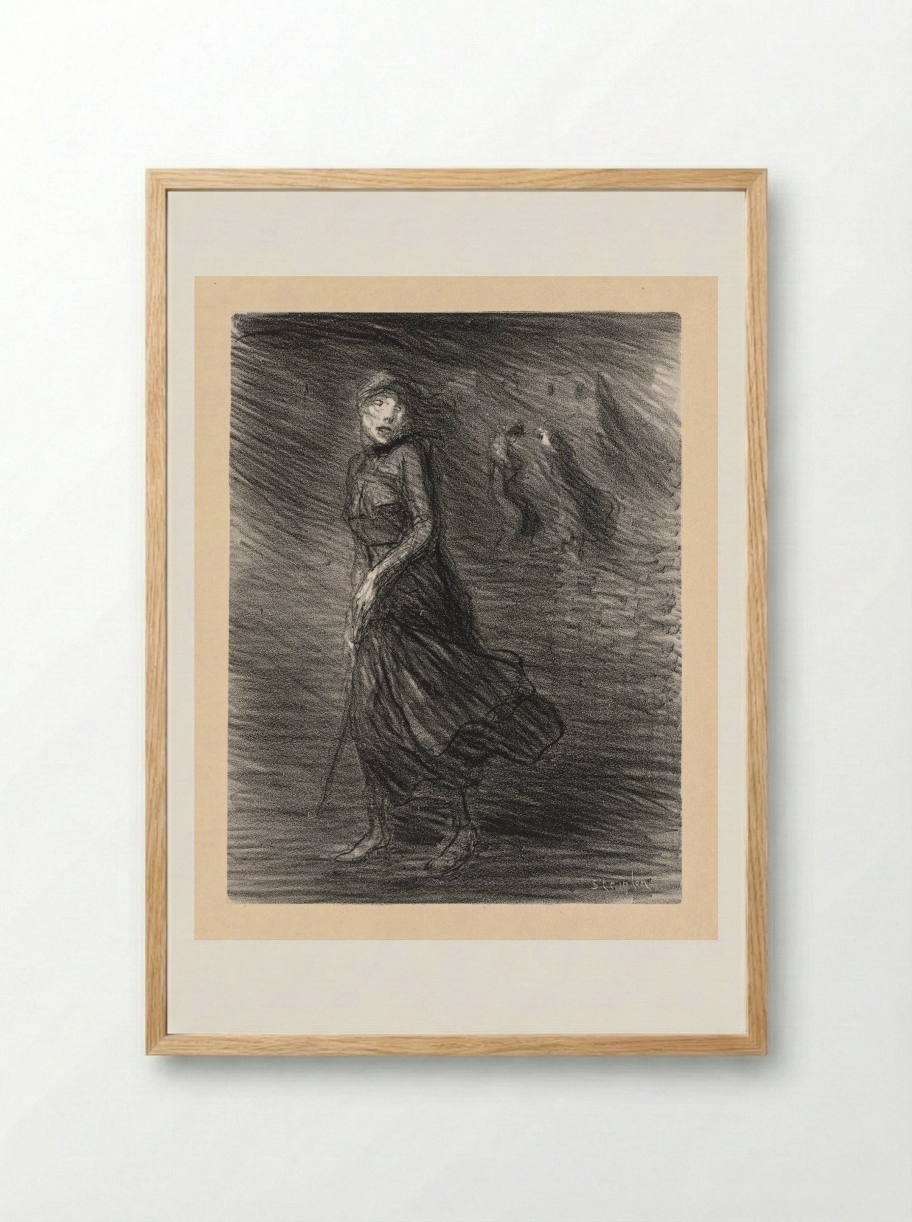 In the Street (Dans la Rue) - Théophile Alexandre Steinlen - Framed Print Wood