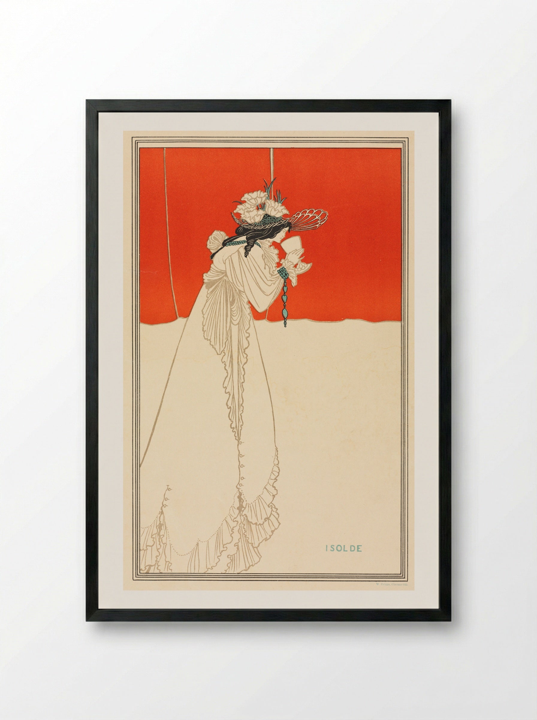 Isolde - Aubrey Beardsley - Framed Print Black