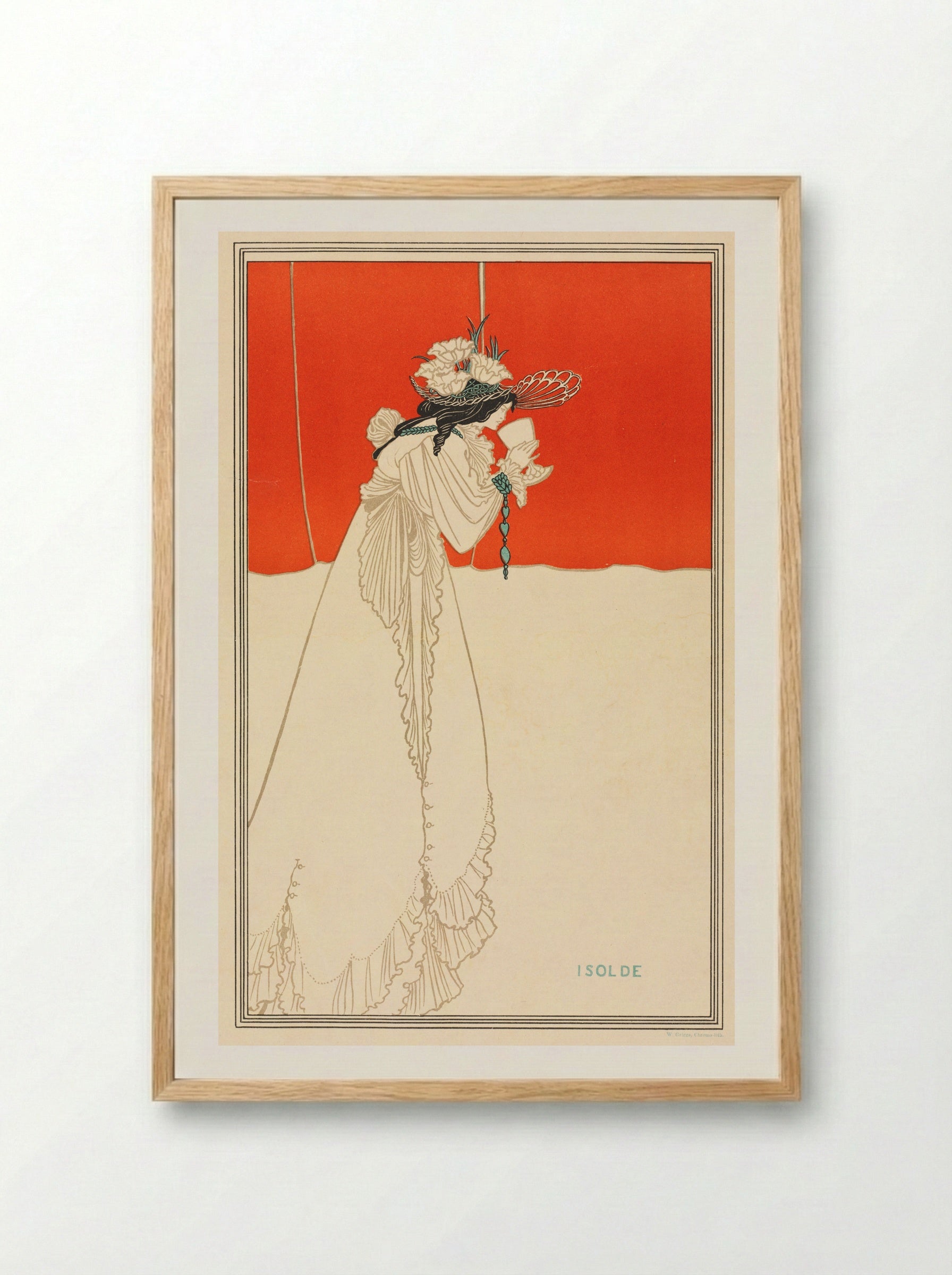 Isolde - Aubrey Beardsley - Framed Print Wood