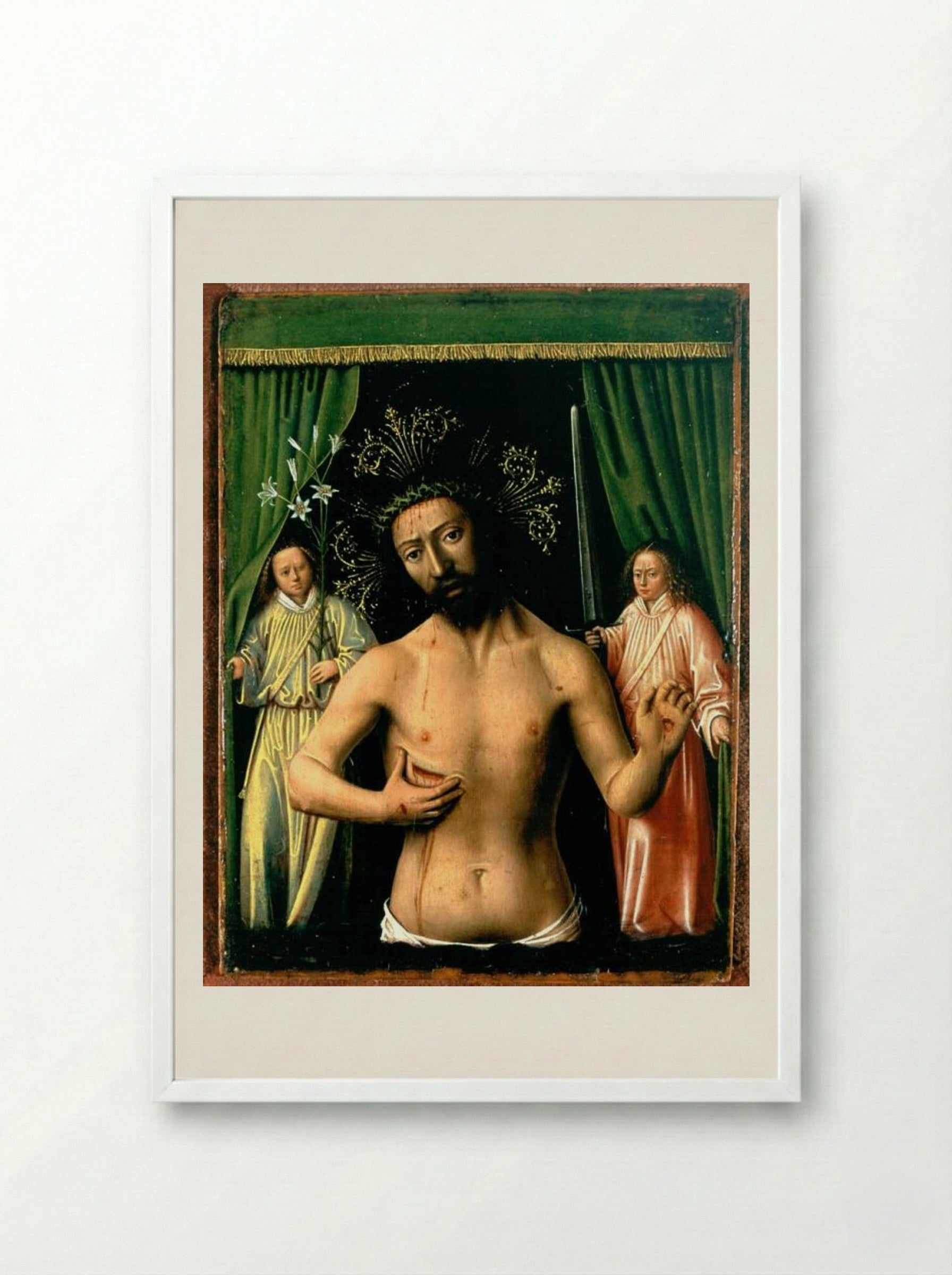 The Man of Sorrows - Petrus Christus - Framed Print White