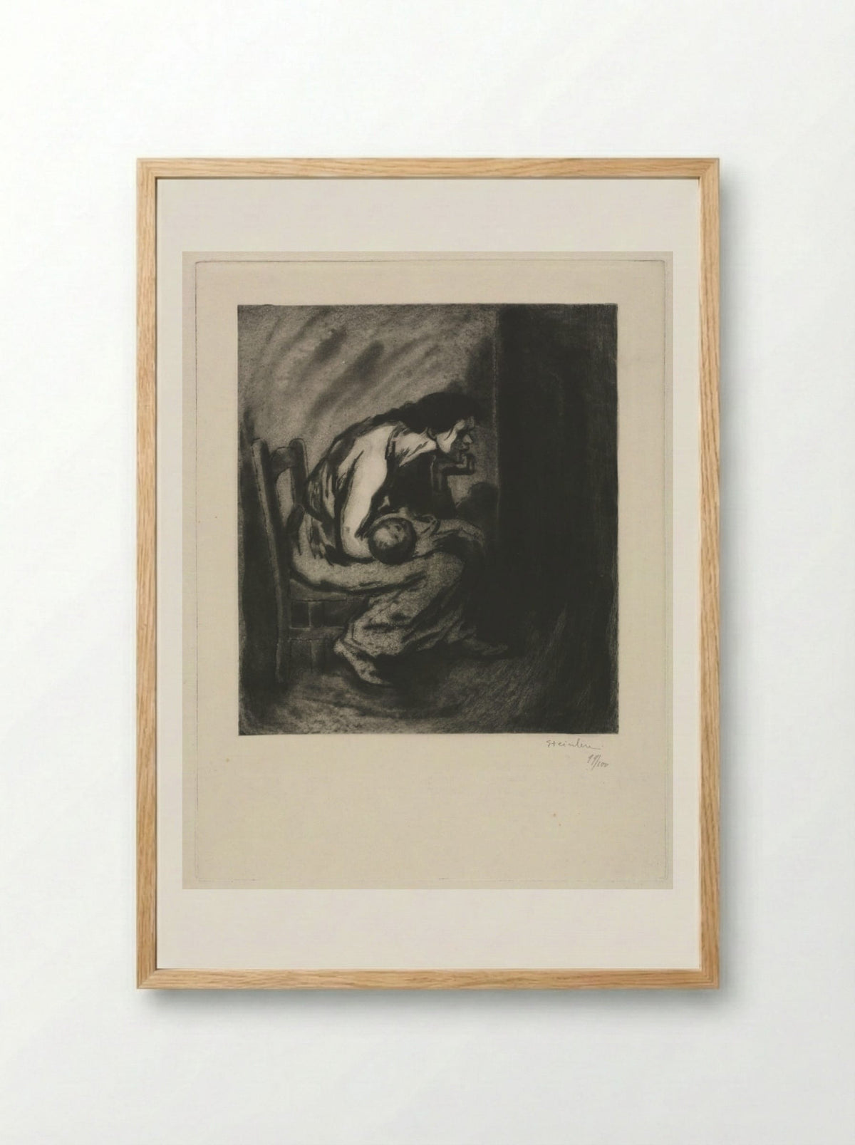 The Sick Child - Théophile Alexandre Steinlen - Framed Print Wood