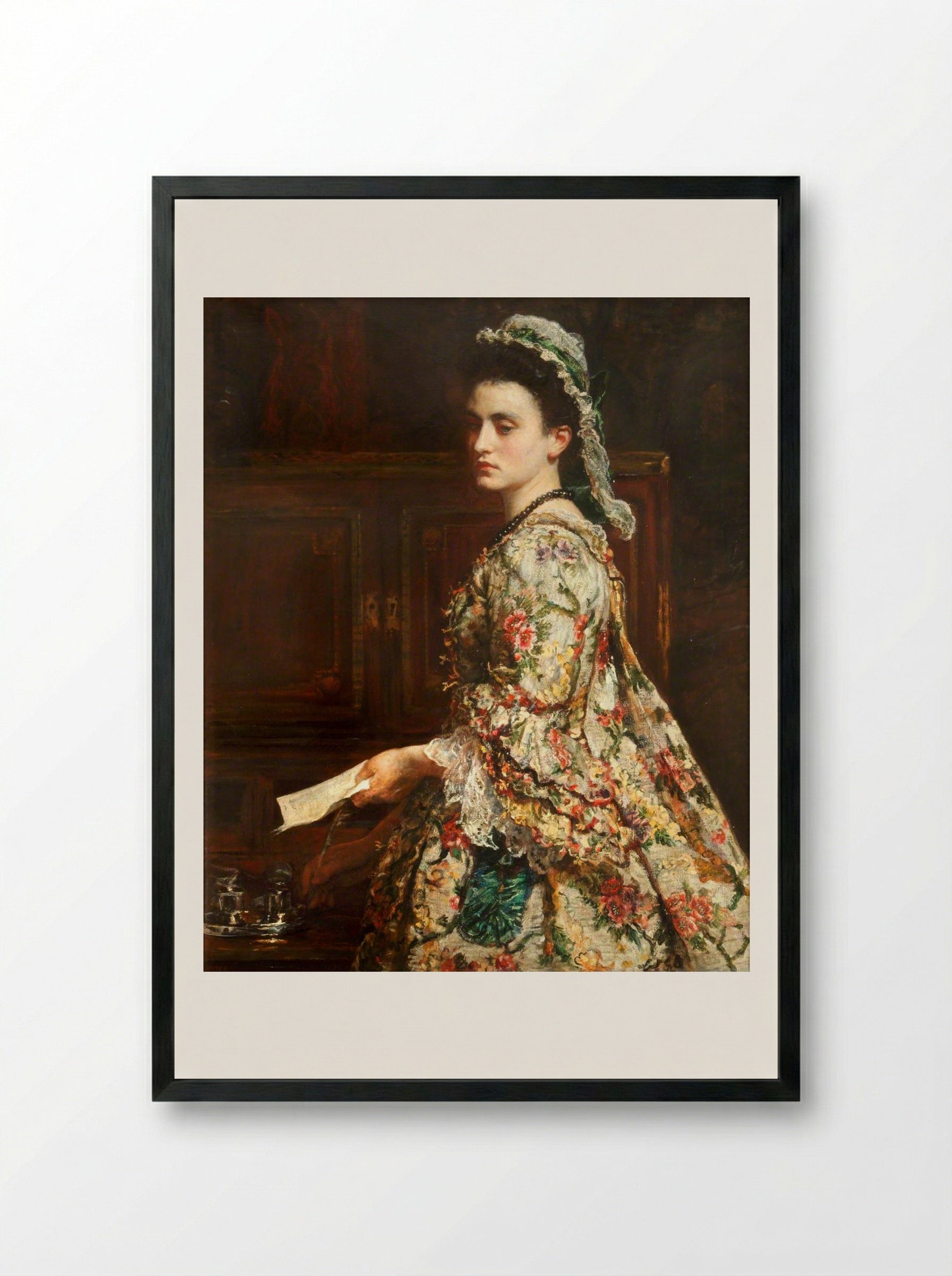 Vanessa - John Everett Millais - Framed Print Black