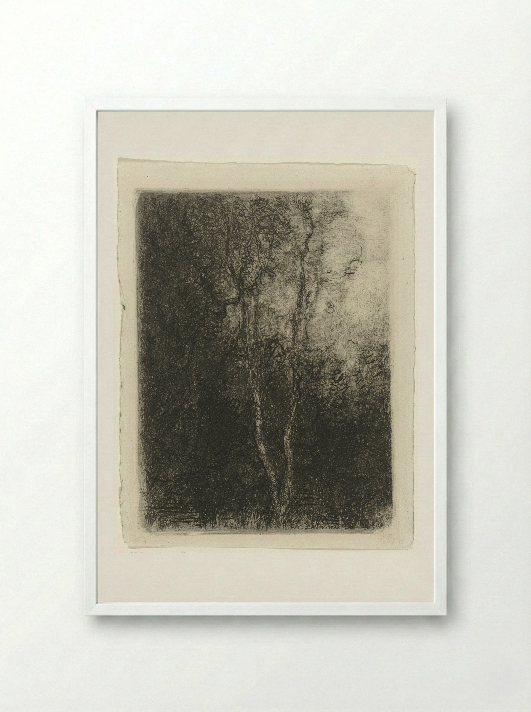 Landschap met bomen - Matthijs Maris - Framed Print White