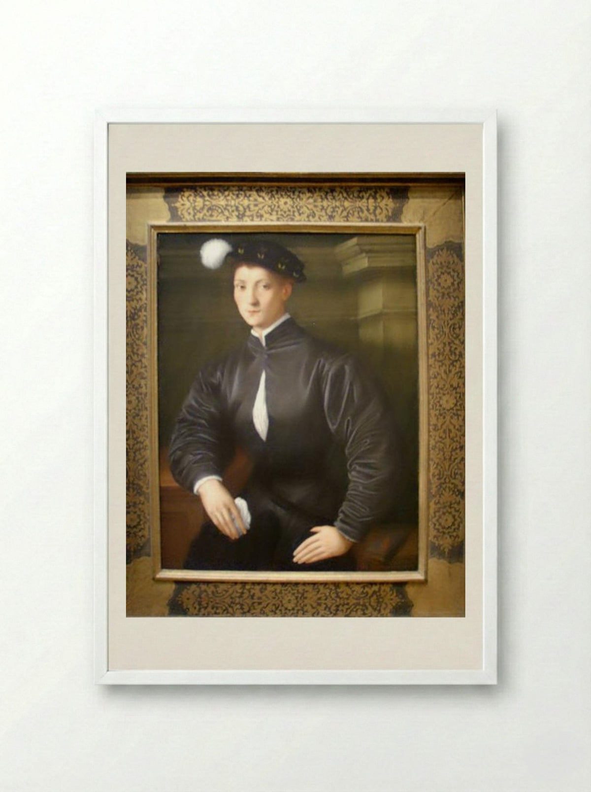 Portrait of Ugolino Martelli - Jacopo Pontormo - Framed Print White