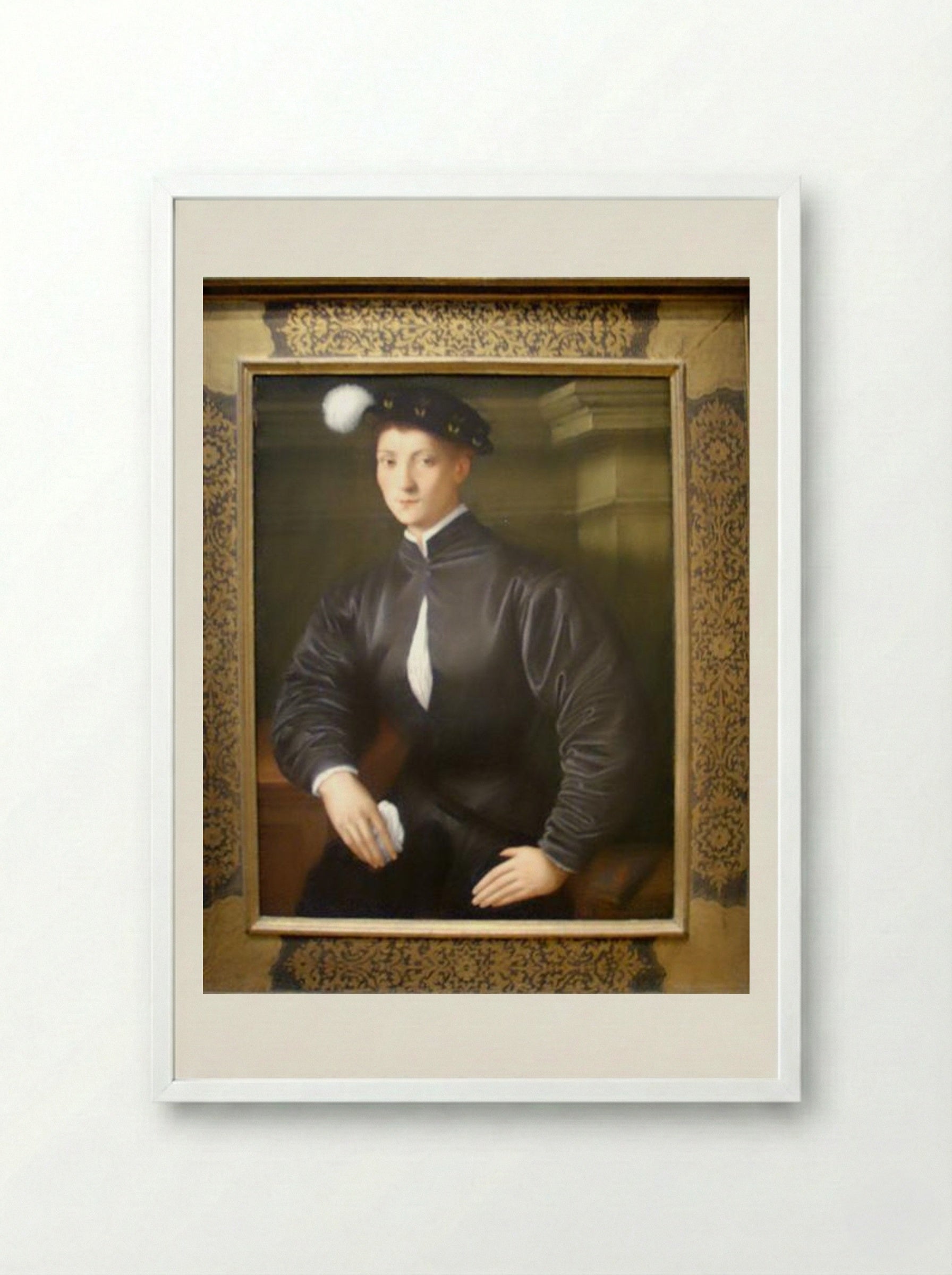 Portrait of Ugolino Martelli - Jacopo Pontormo - Framed Print White