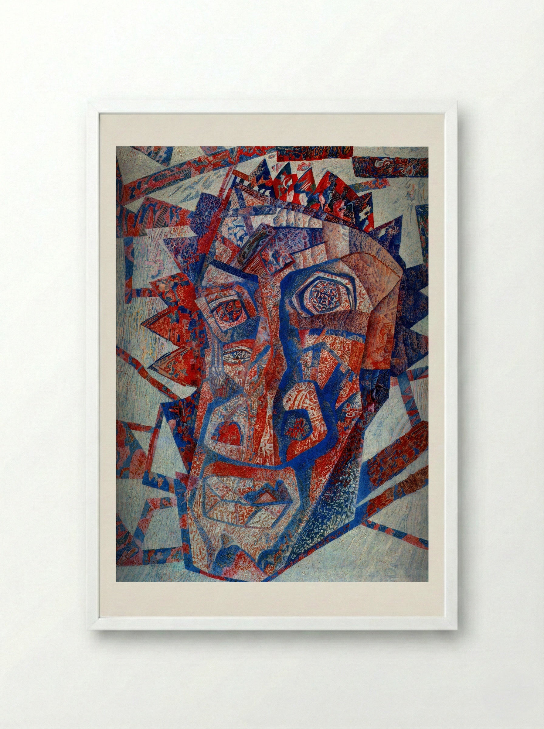 Head - Pavel Filonov - Framed Print White