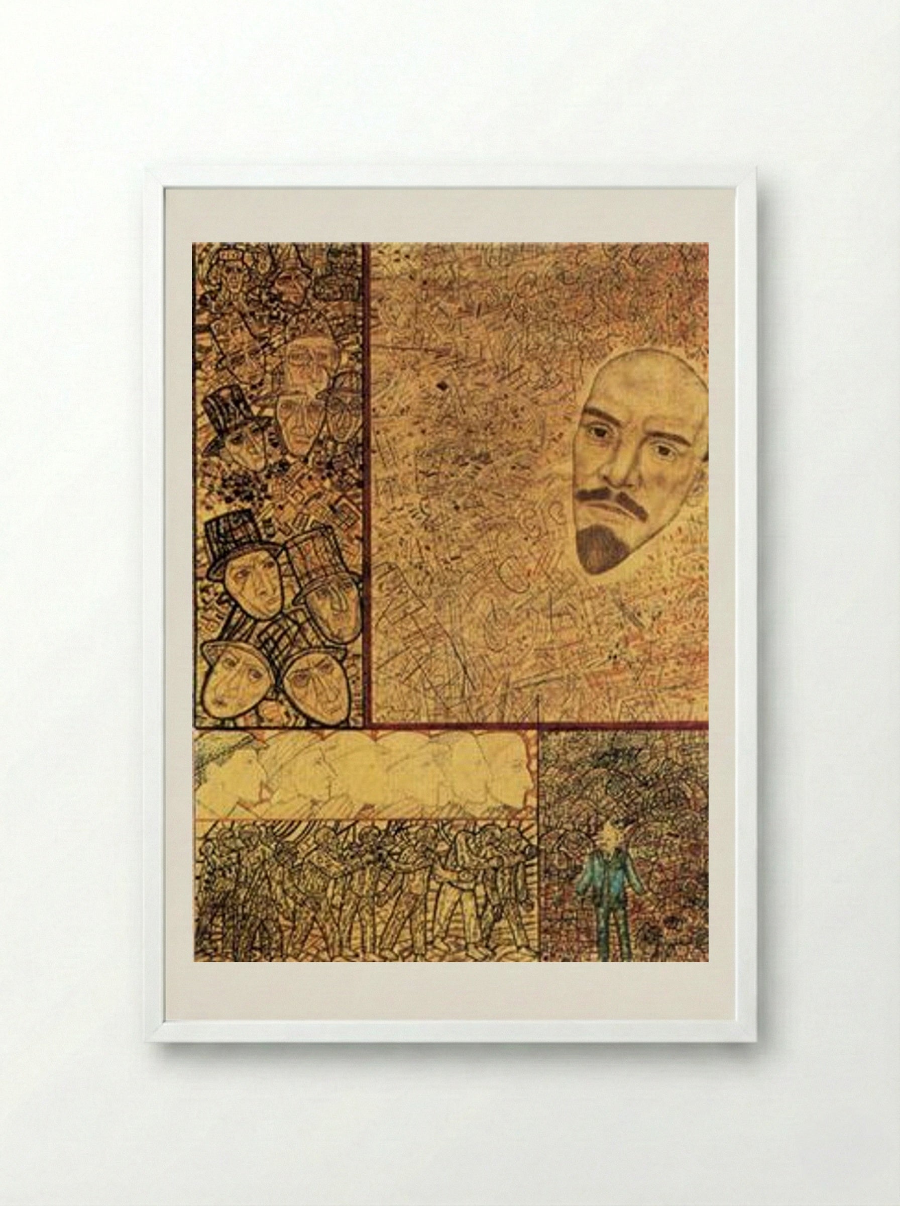 GOELRO (Lenin's Plan for the Electrification of Russia) - Pavel Filonov - Framed Print White