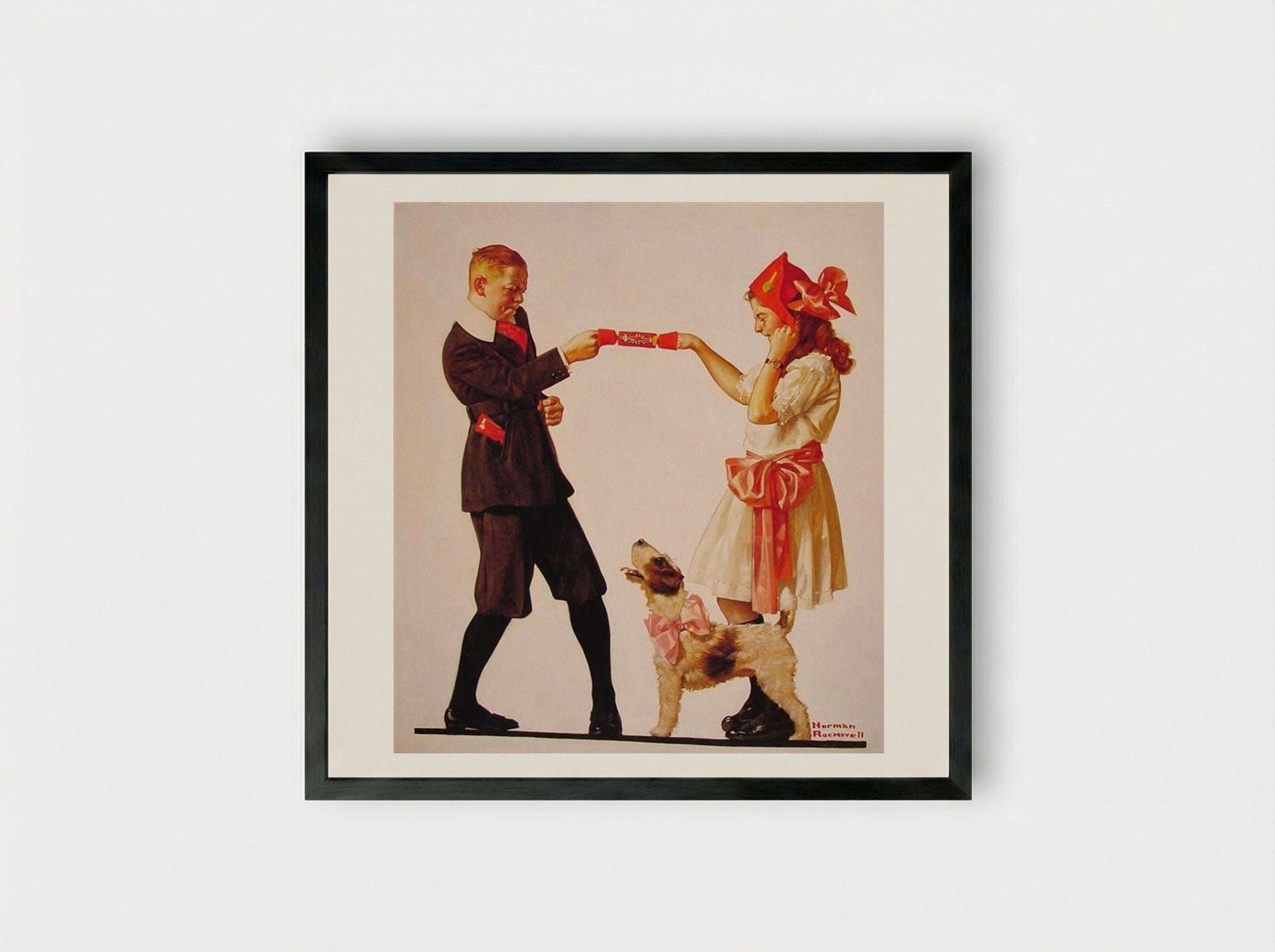 The Party Favour - Norman Rockwell - Framed Print Black