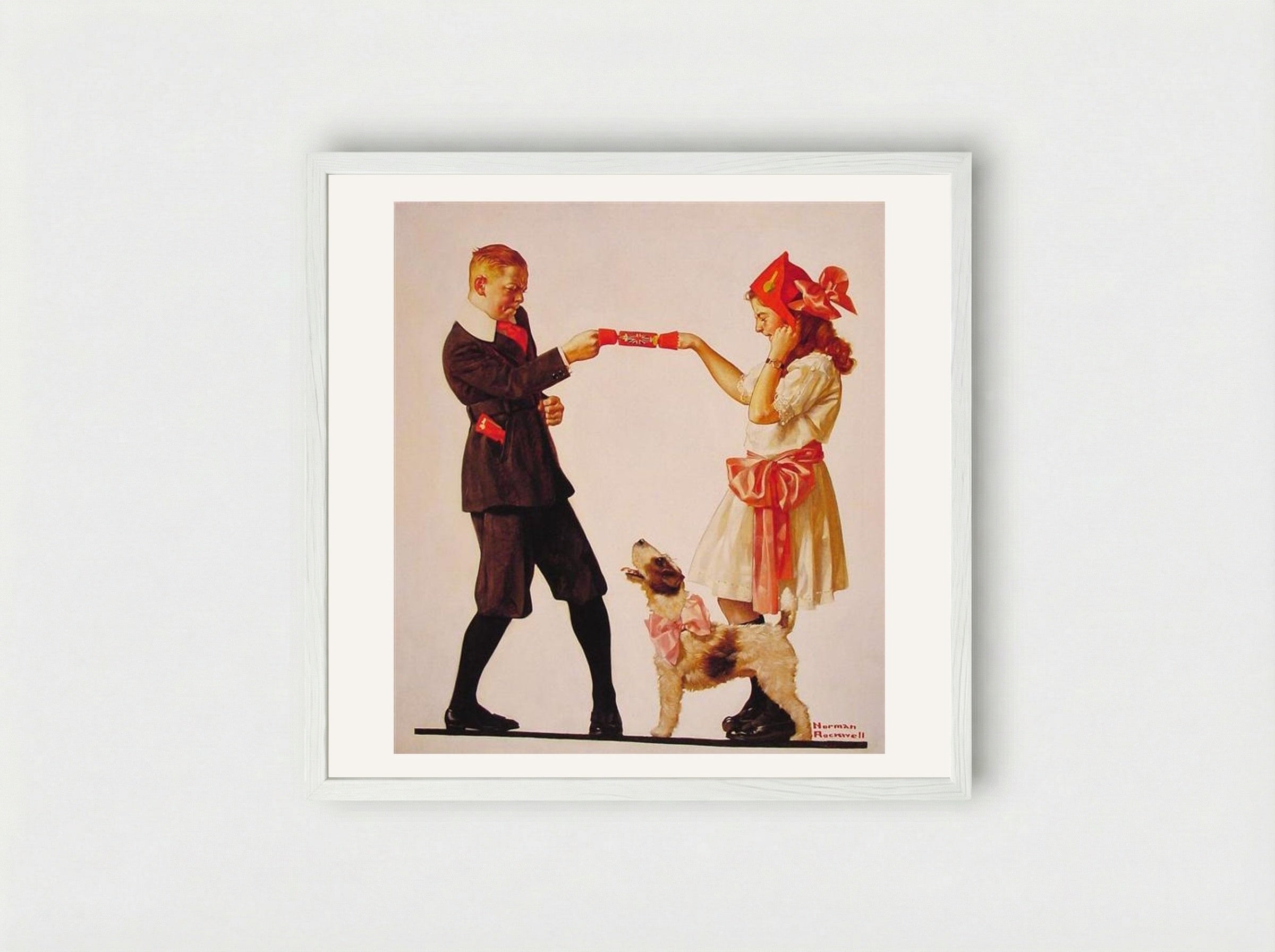 The Party Favour - Norman Rockwell - Framed Print White