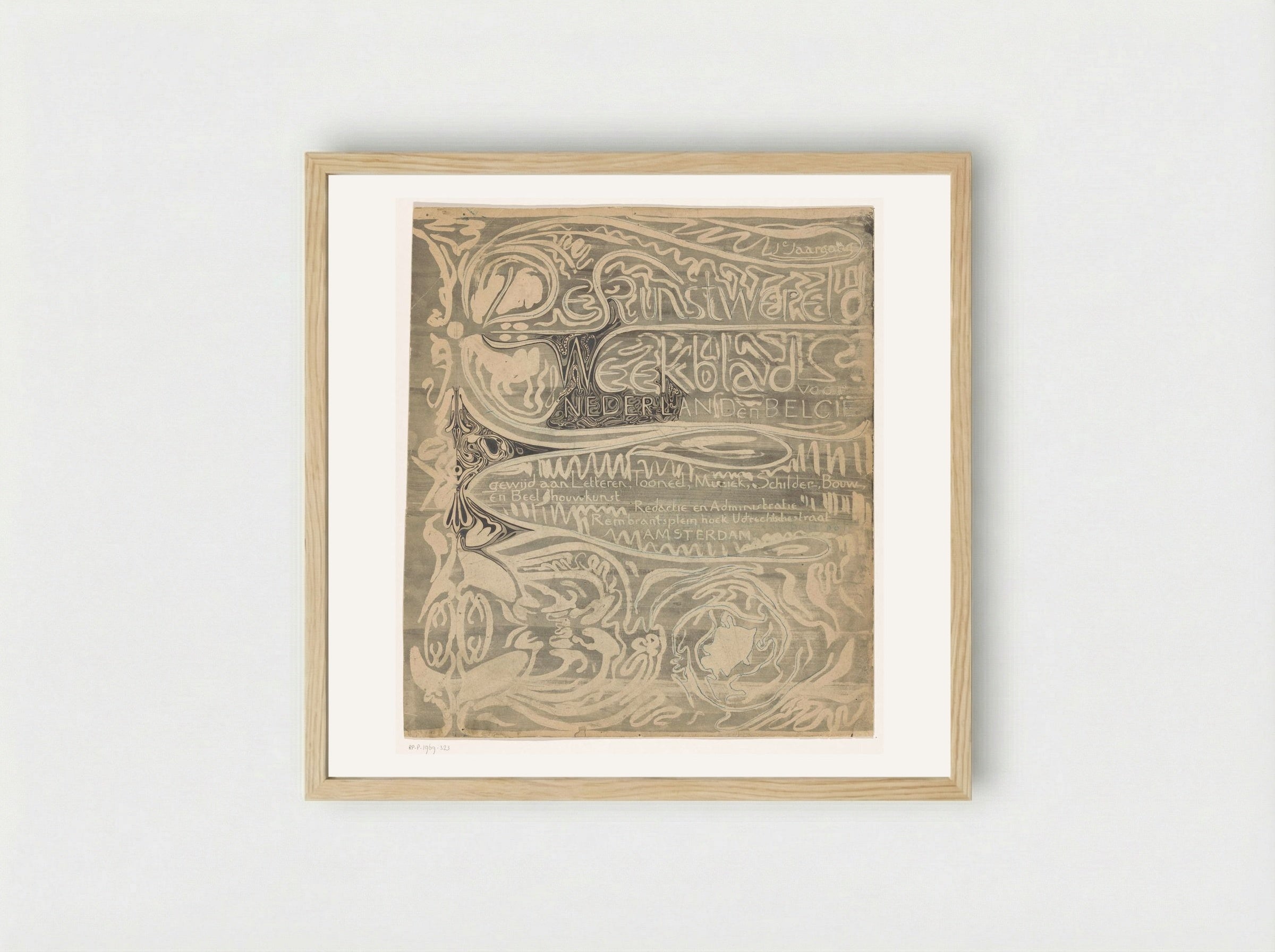 Omslagontwerp voor: De kunstwereld - Carel Adolph Lion Cachet - Framed Print Wood