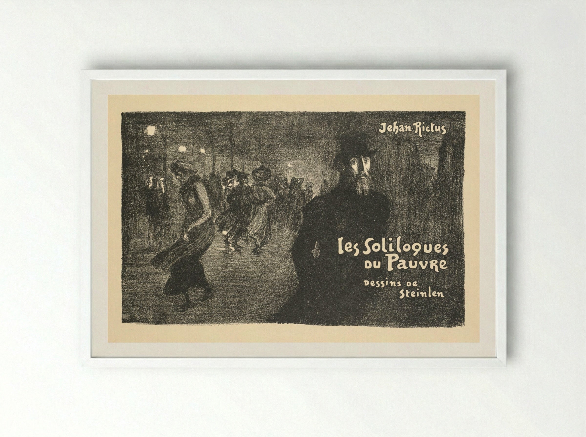 Prospectus de Librarie et de Journaux: les soliloques du Pauvre - Théophile Alexandre Steinlen - Framed Print White