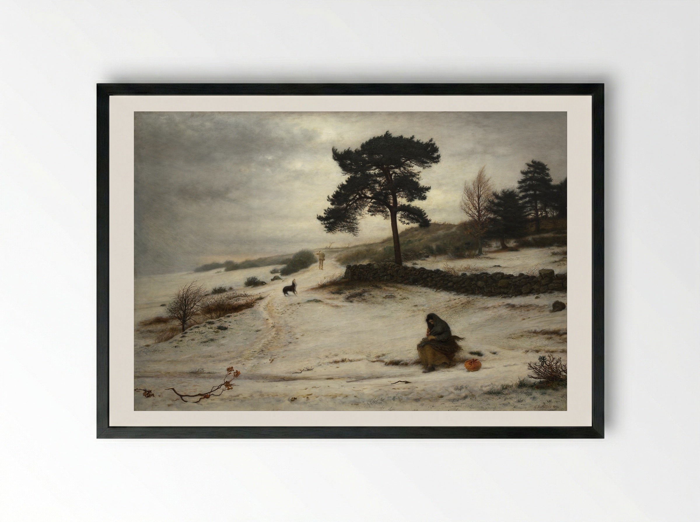Blow, Blow, Thou Winter Wind - John Everett Millais - Framed Print Black