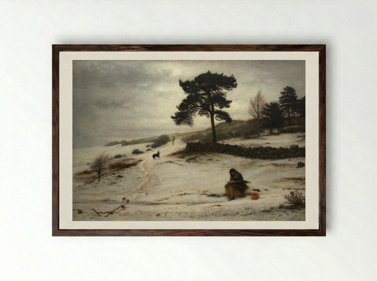 Blow, Blow, Thou Winter Wind - John Everett Millais - Framed Print Dark Wood