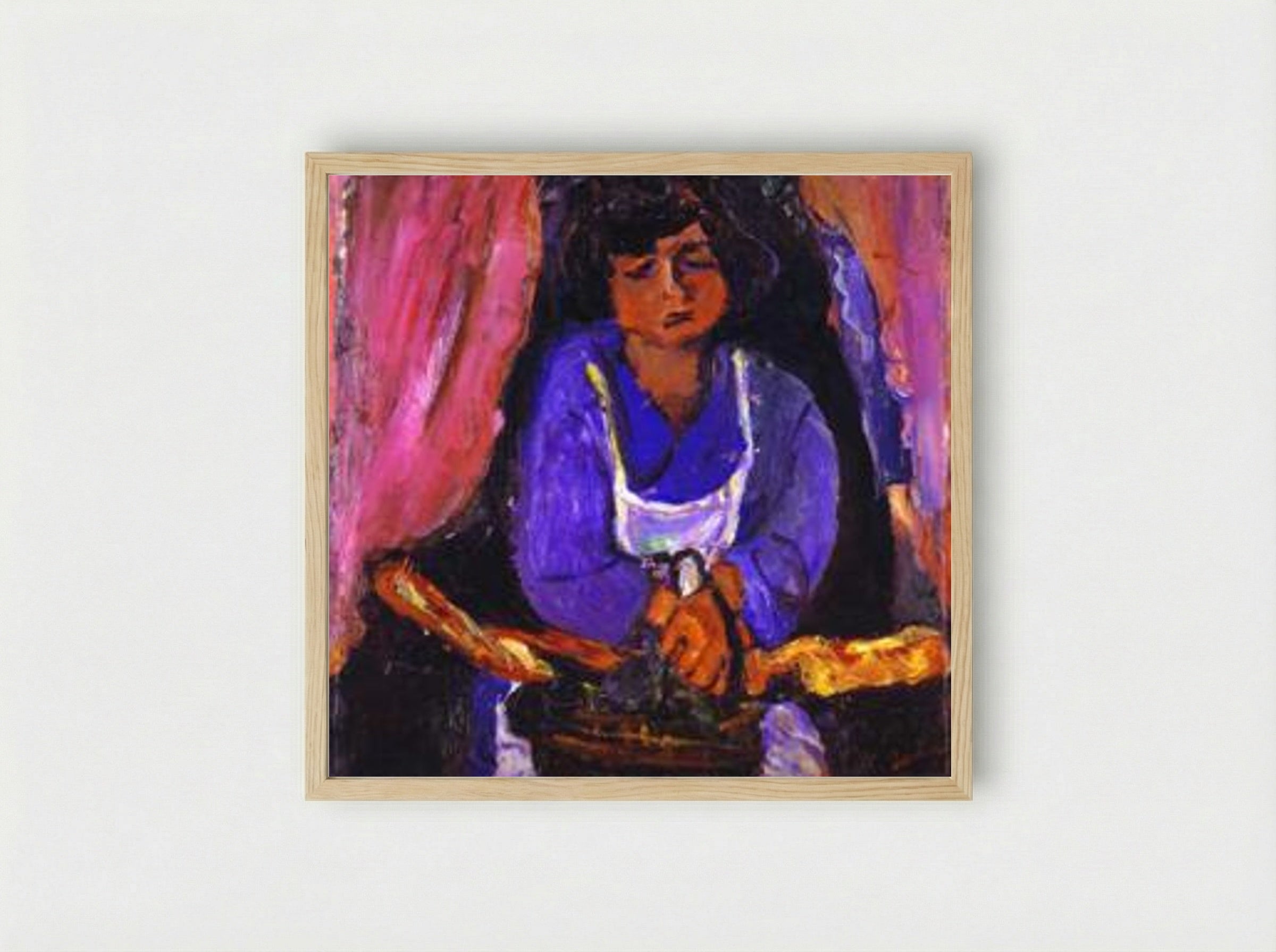 Servant Girl in Blue - Chaim Soutine - Framed Print Wood