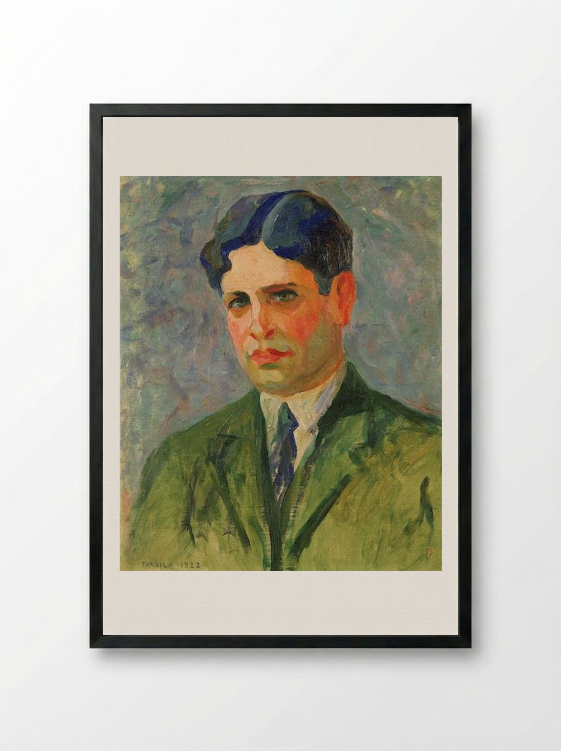 Portrait of Oswald de Andrade - Tarsila do Amaral - Framed Print Black
