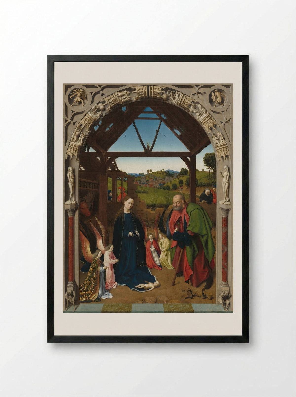 Nativity - Petrus Christus - Framed Print Black