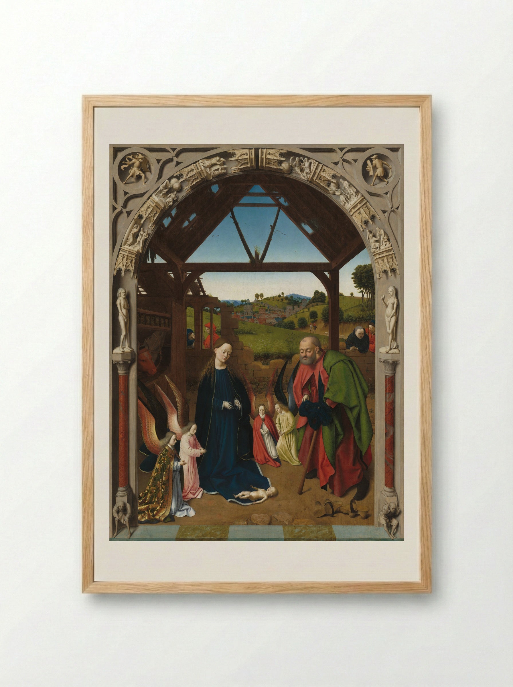 Nativity - Petrus Christus - Framed Print Wood