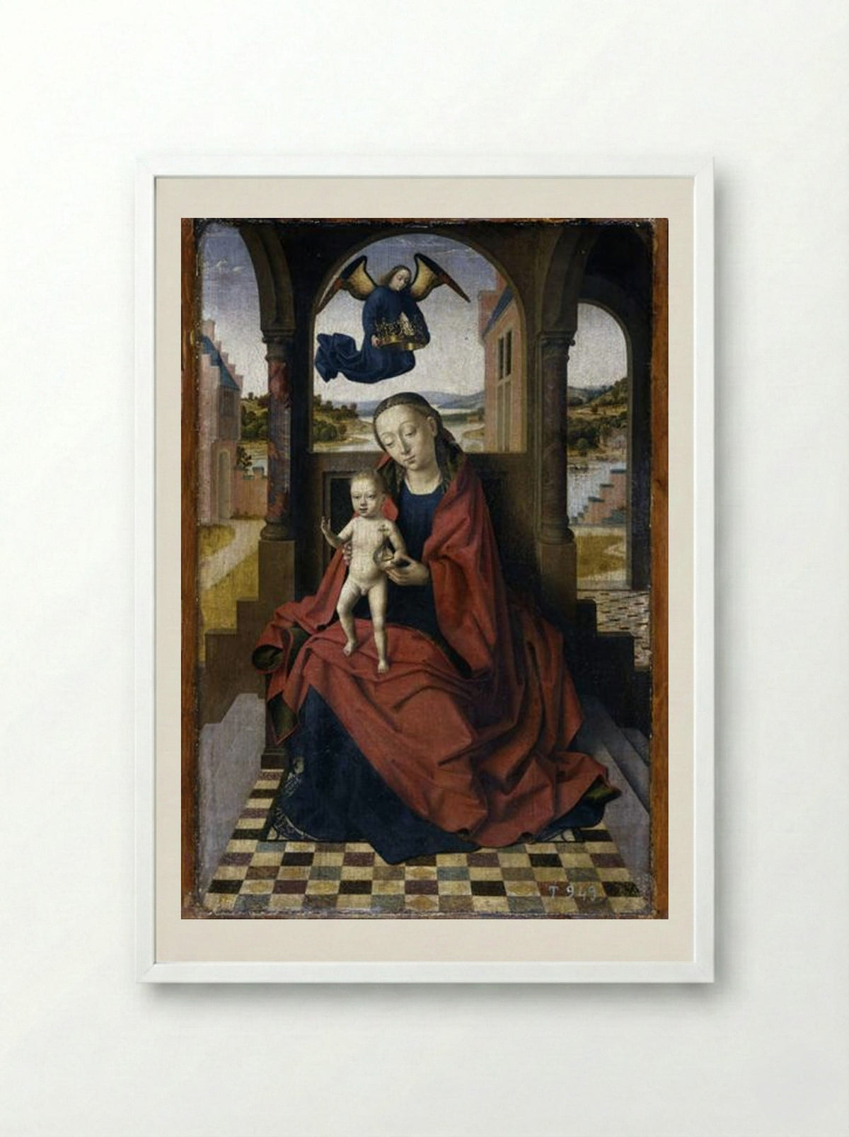 Madonna with the Child - Petrus Christus - Framed Print White