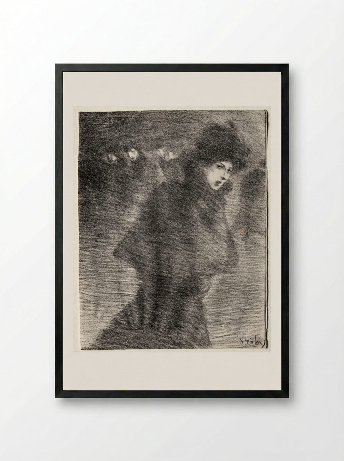 A Woman Passing By - Théophile Alexandre Steinlen - Framed Print Black
