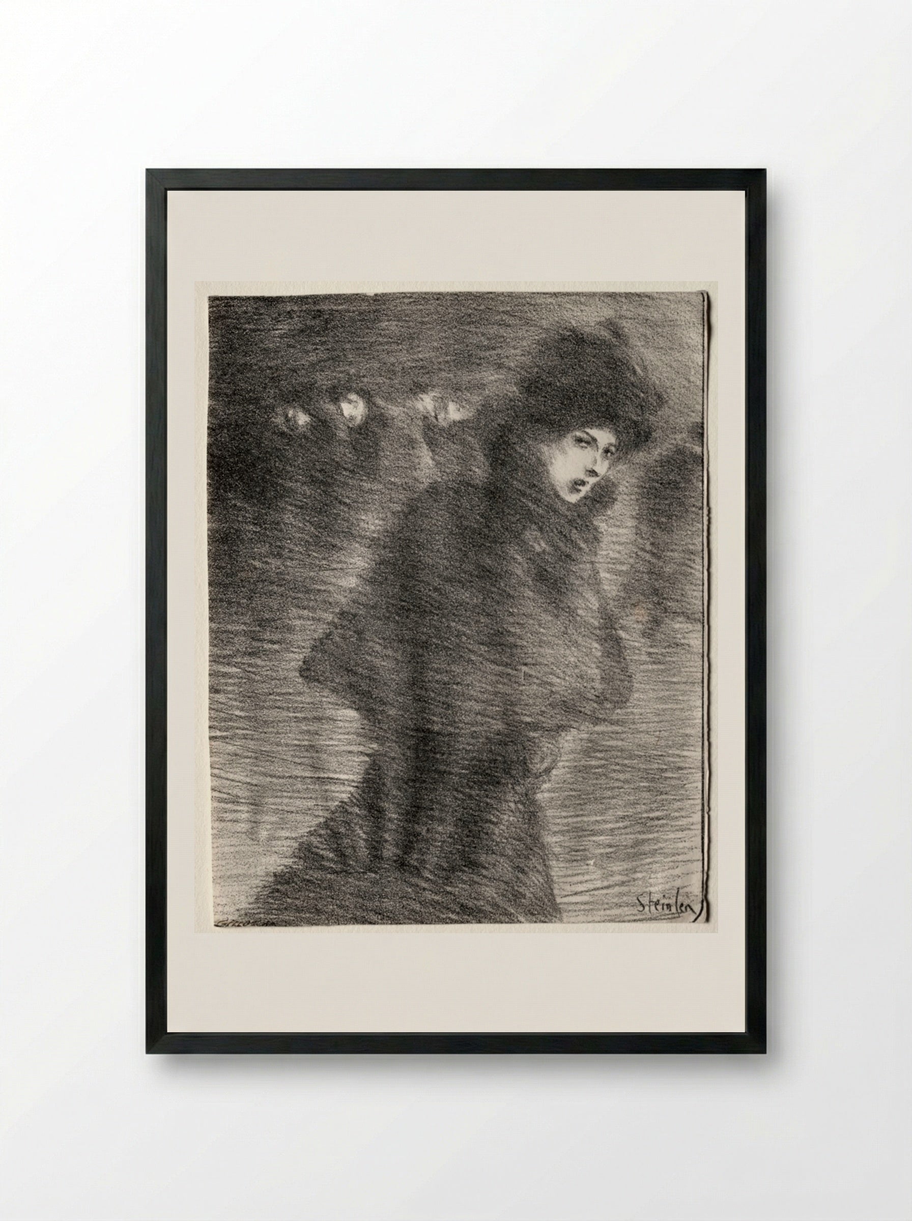 A Woman Passing By - Théophile Alexandre Steinlen - Framed Print Black