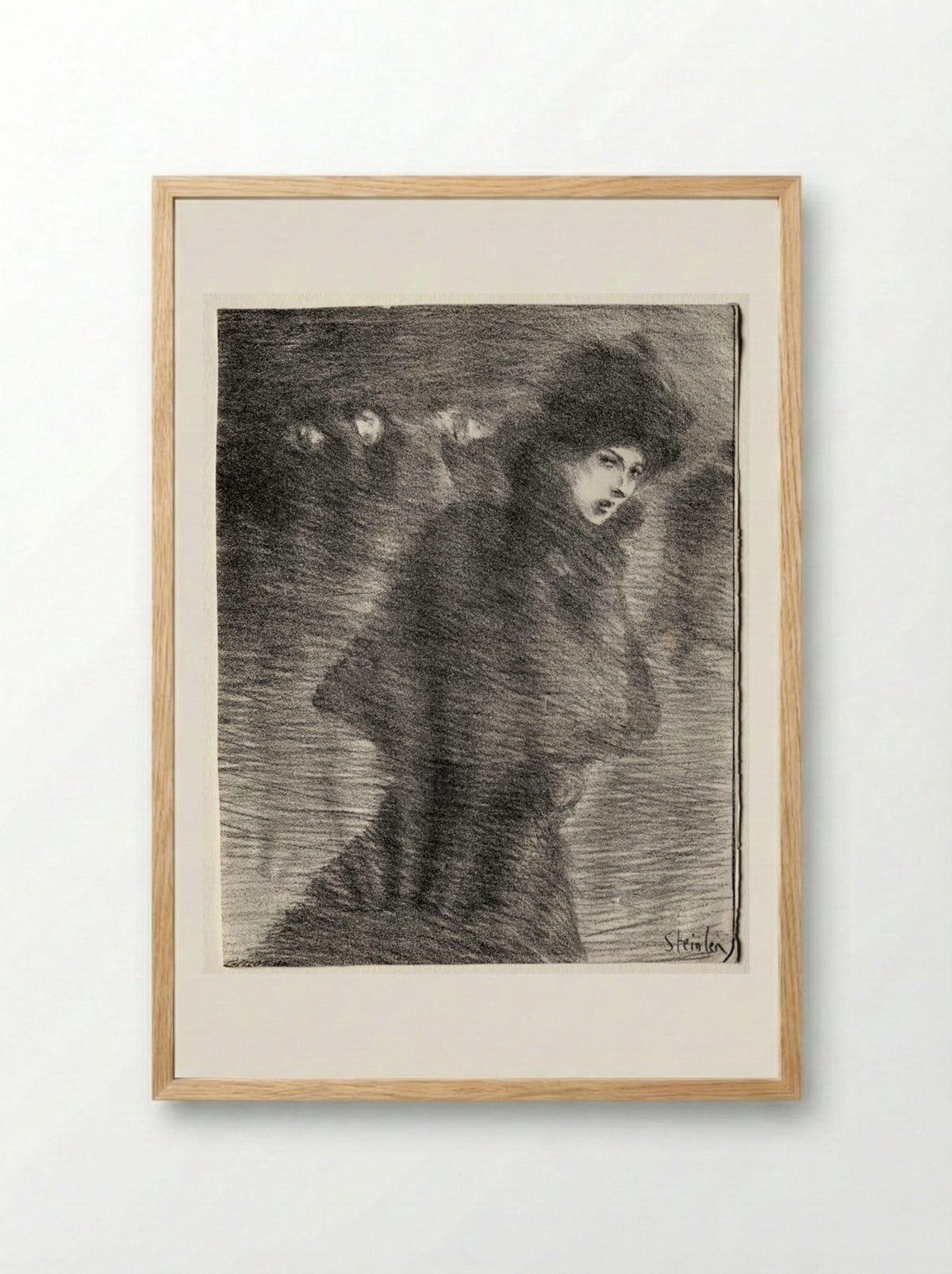 A Woman Passing By - Théophile Alexandre Steinlen - Framed Print Wood