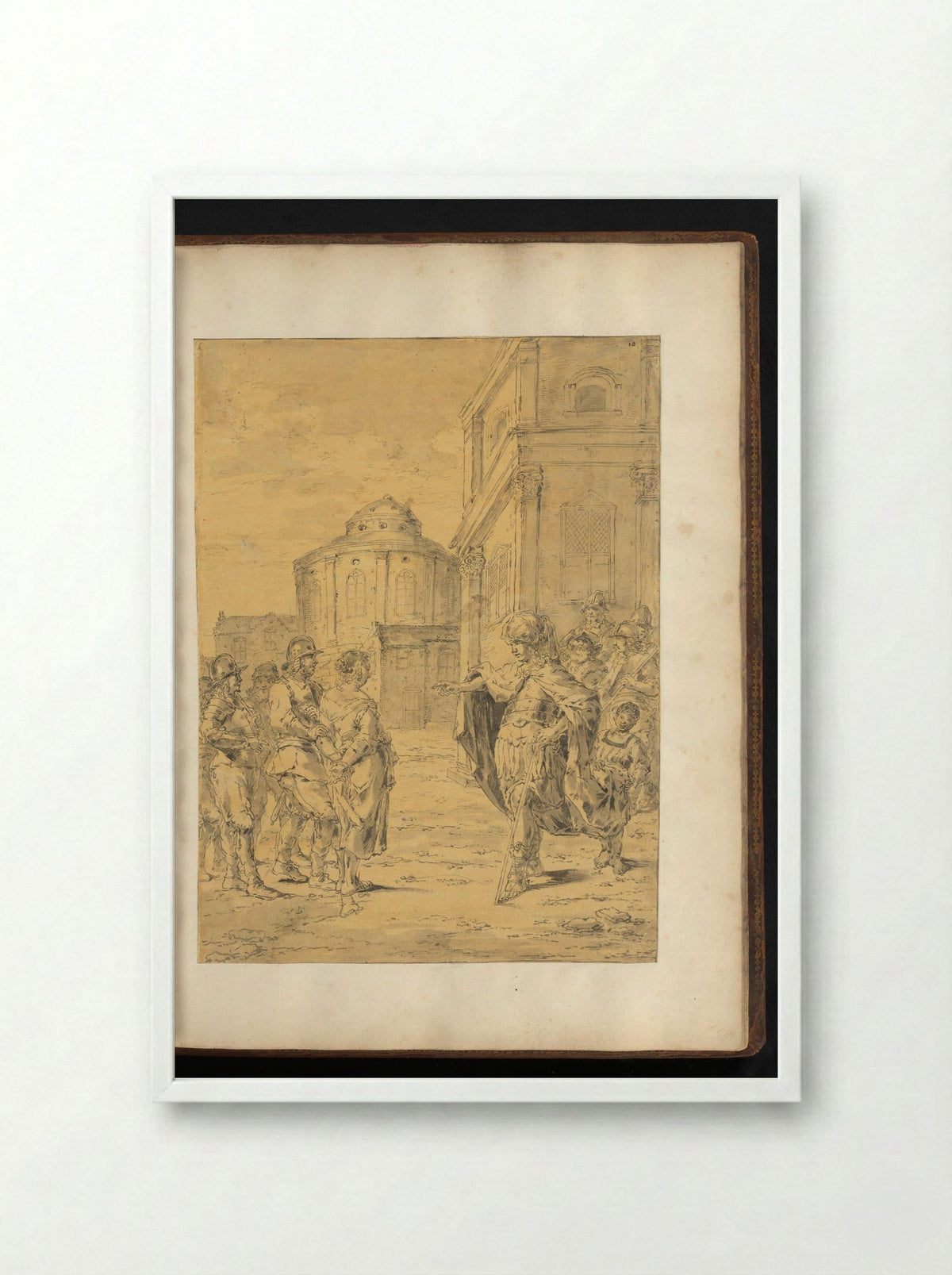 Timoclea Brought Before Alexander the Great - Leonaert Bramer - Framed Print White
