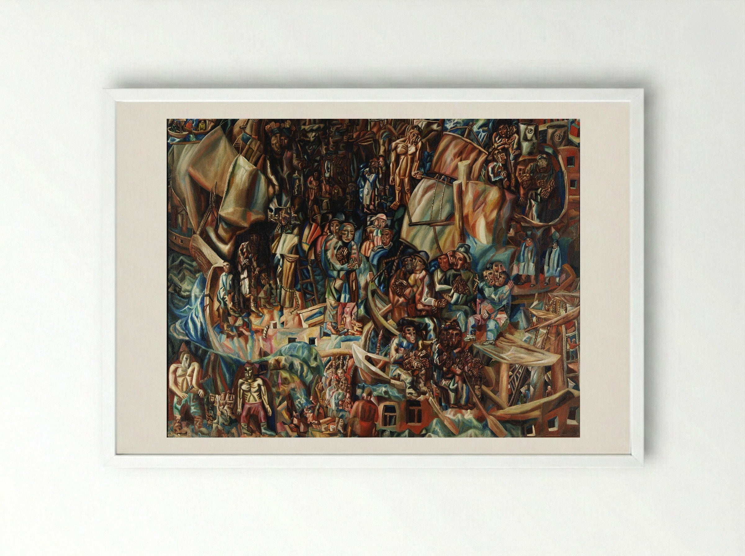 Ships - Pavel Filonov - Framed Print White