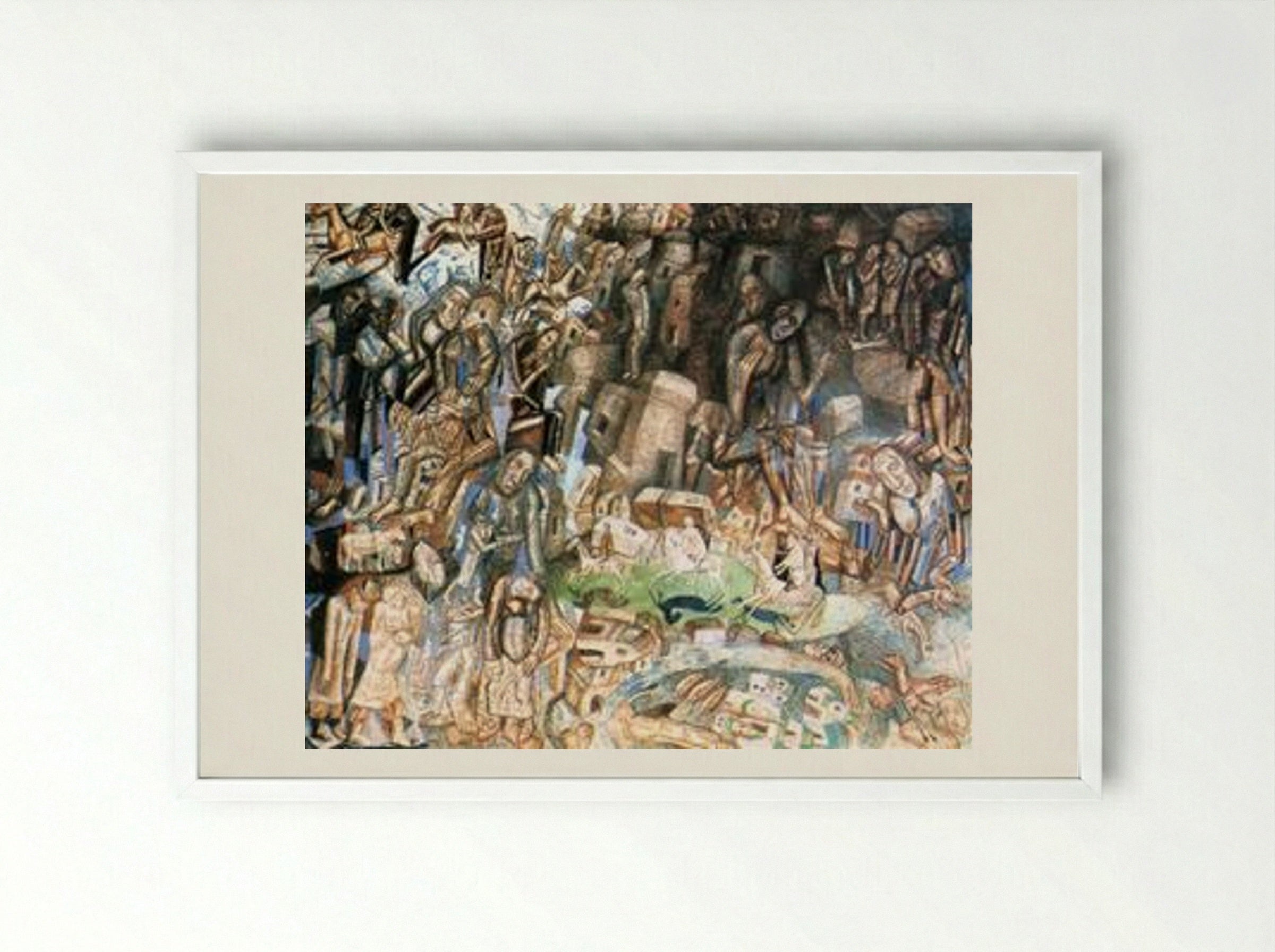Untitled (The Riders) - Pavel Filonov - Framed Print White