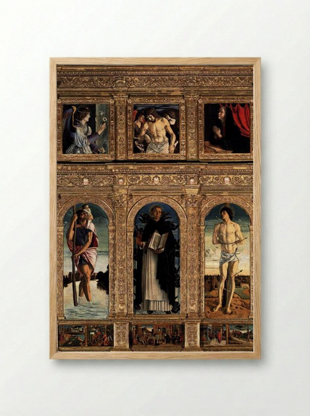 Polyptych of San Vincenzo Ferreri - Giovanni Bellini - Framed Print Wood