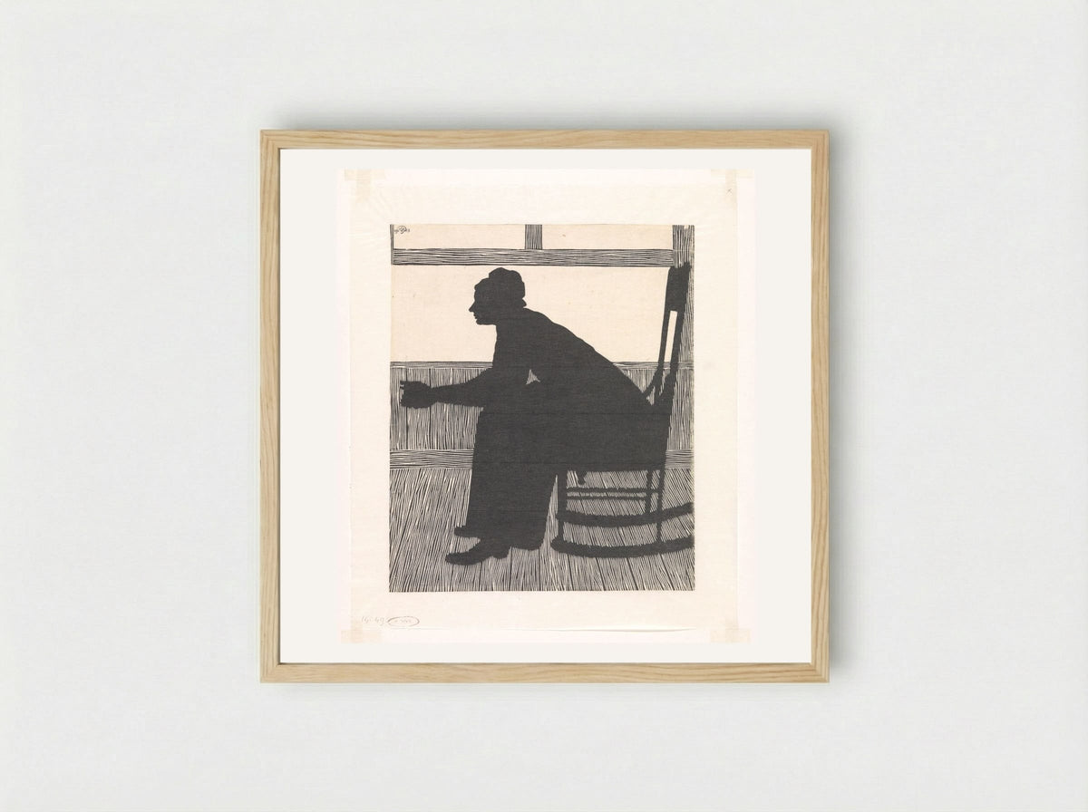 Silhouet (Vrouw in schommelstoel) - Samuel Jessurun de Mesquita - Framed Print Wood