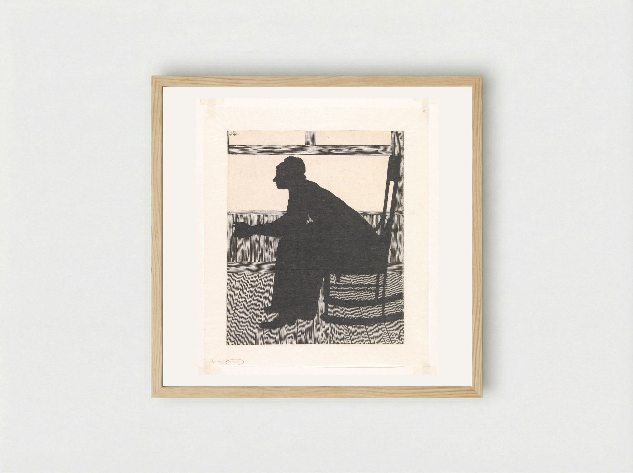Silhouet (Vrouw in schommelstoel) - Samuel Jessurun de Mesquita - Framed Print Wood