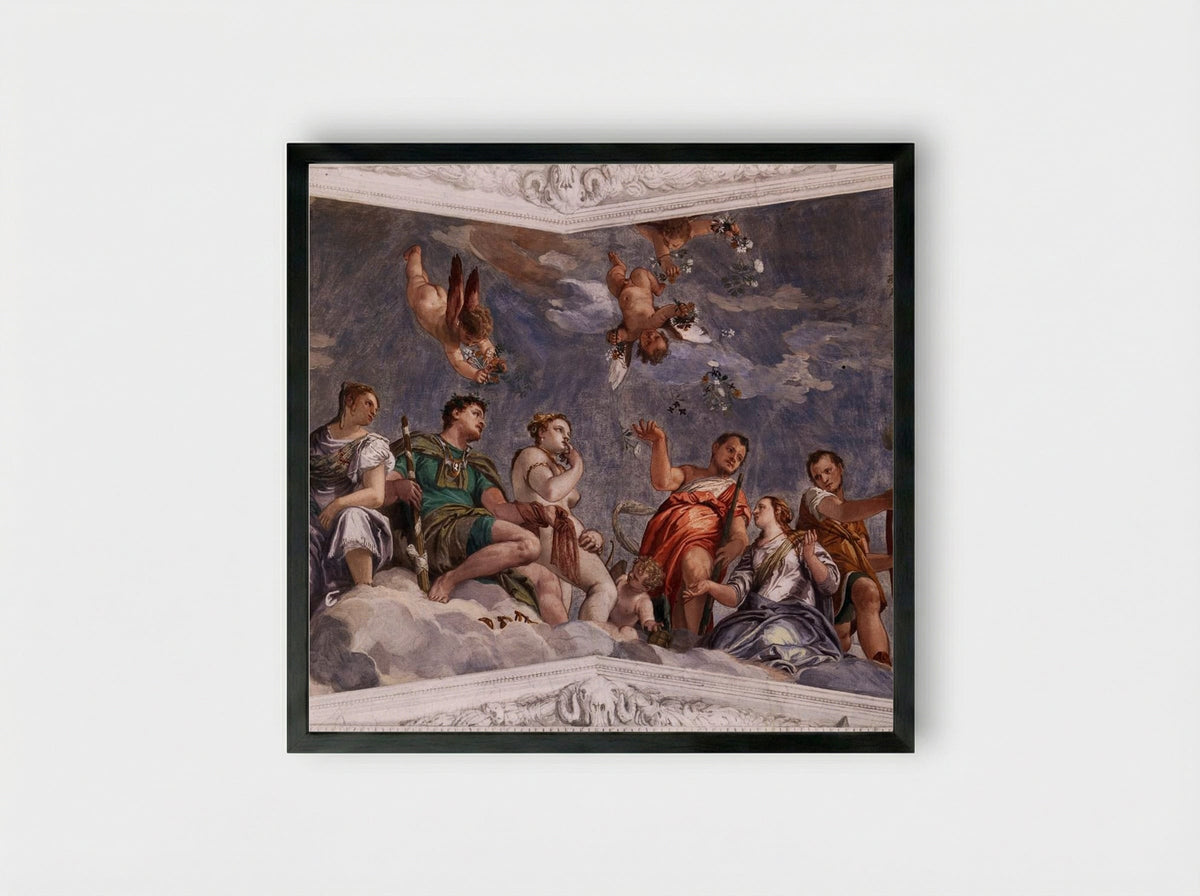 Hymen, Juno and Venus - Paolo Veronese - Framed Print Black