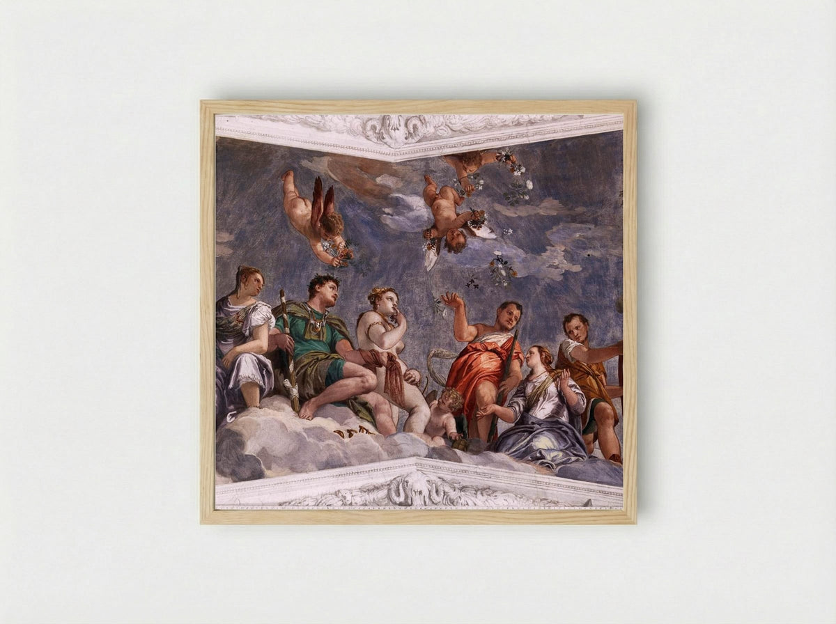 Hymen, Juno and Venus - Paolo Veronese - Framed Print Wood