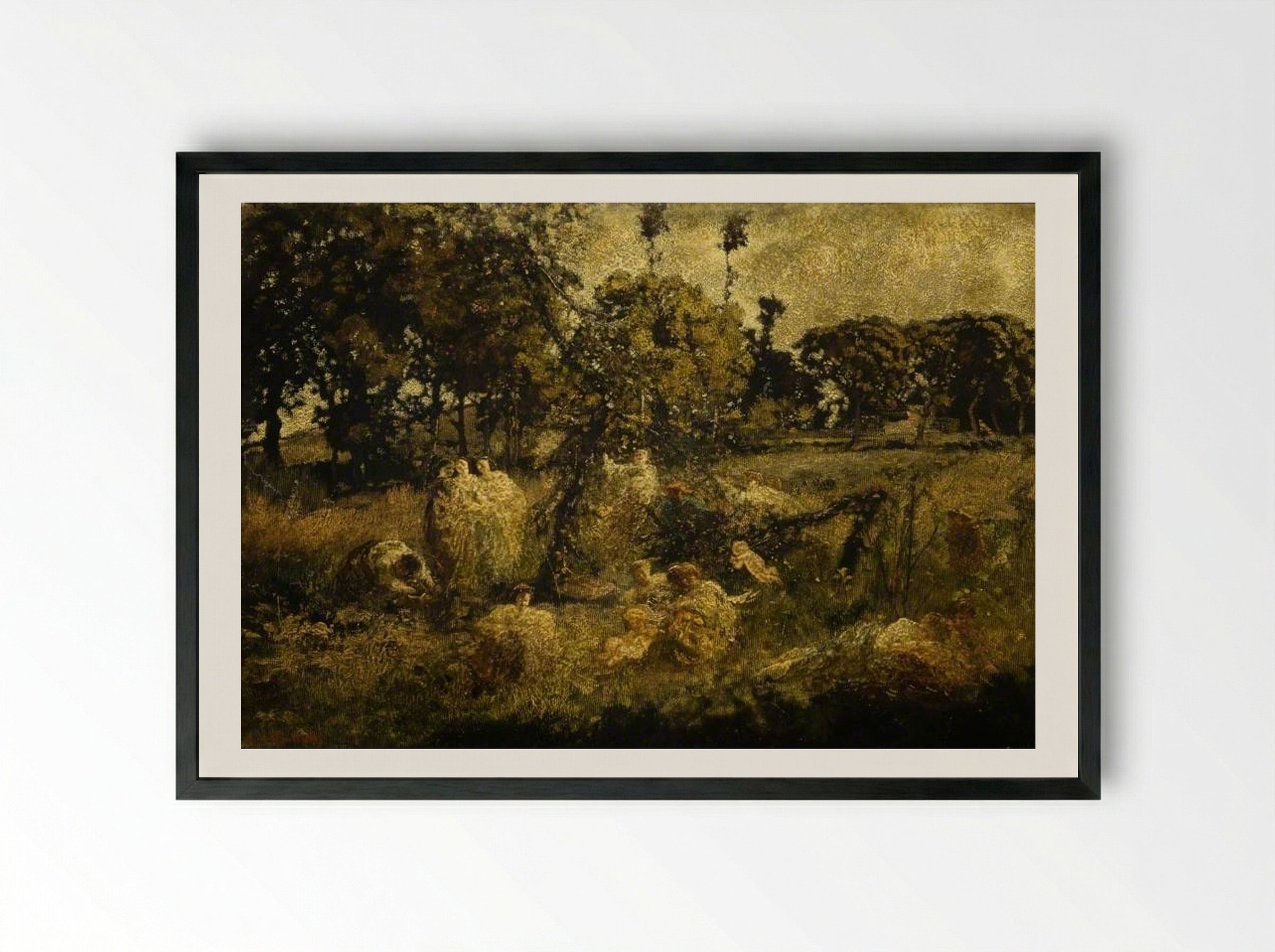 Autumn - Adolphe Monticelli - Framed Print Black